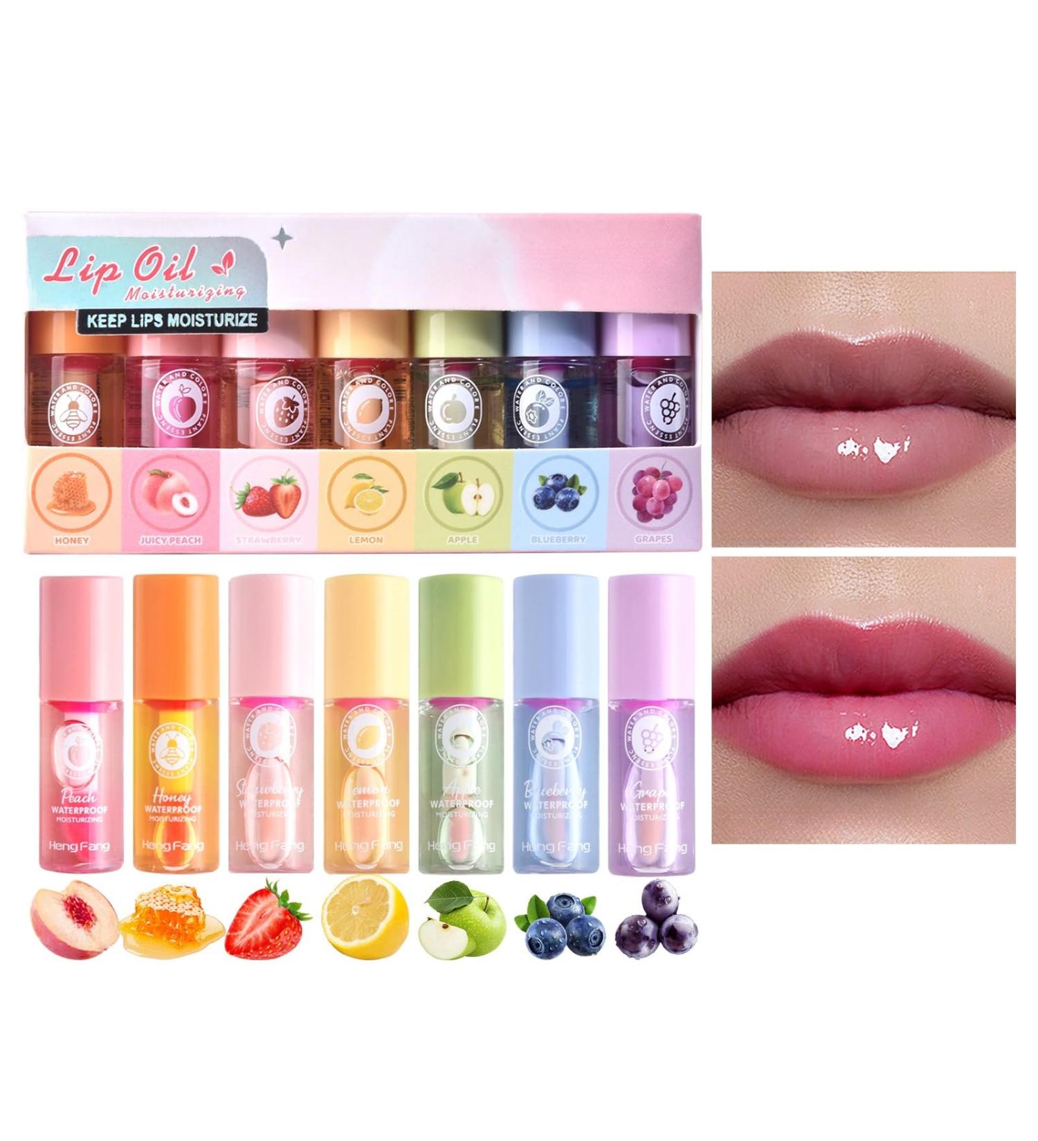7 Pack Fruit Flavored Lip Balm - Non-Sticky Lip Balm - Magic Temperature Color Changing Lip Care - Fruit Flavored Lip Gloss Set for Women - Buy Online on GoSupps.com