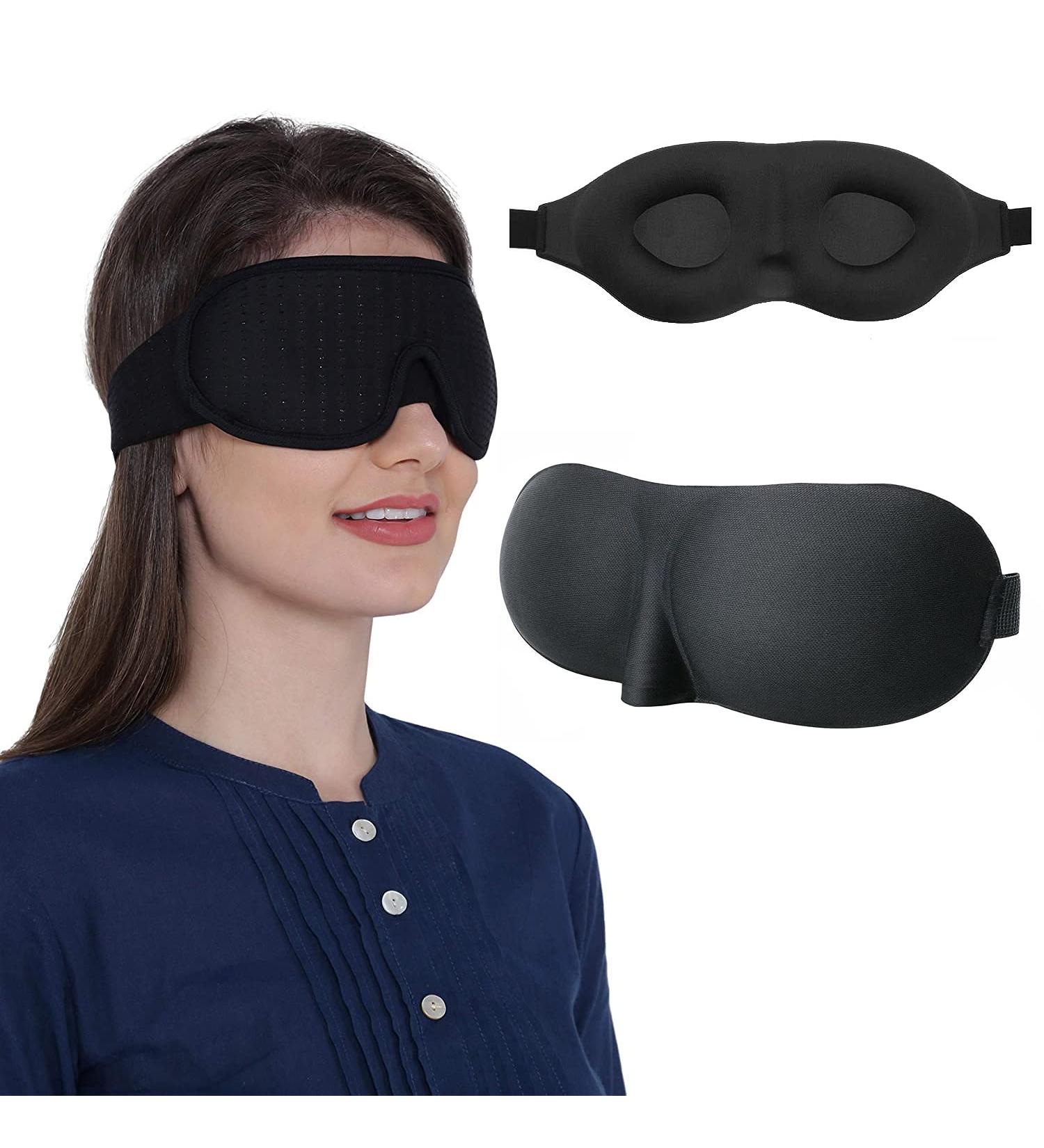 BE SAFE Forever Silk Sleeping Face Eye Mask - Comfortable Blind Fold for Travel & Sleep | Unisex Black EYE-Black-006 - Buy Online on GoSupps.com