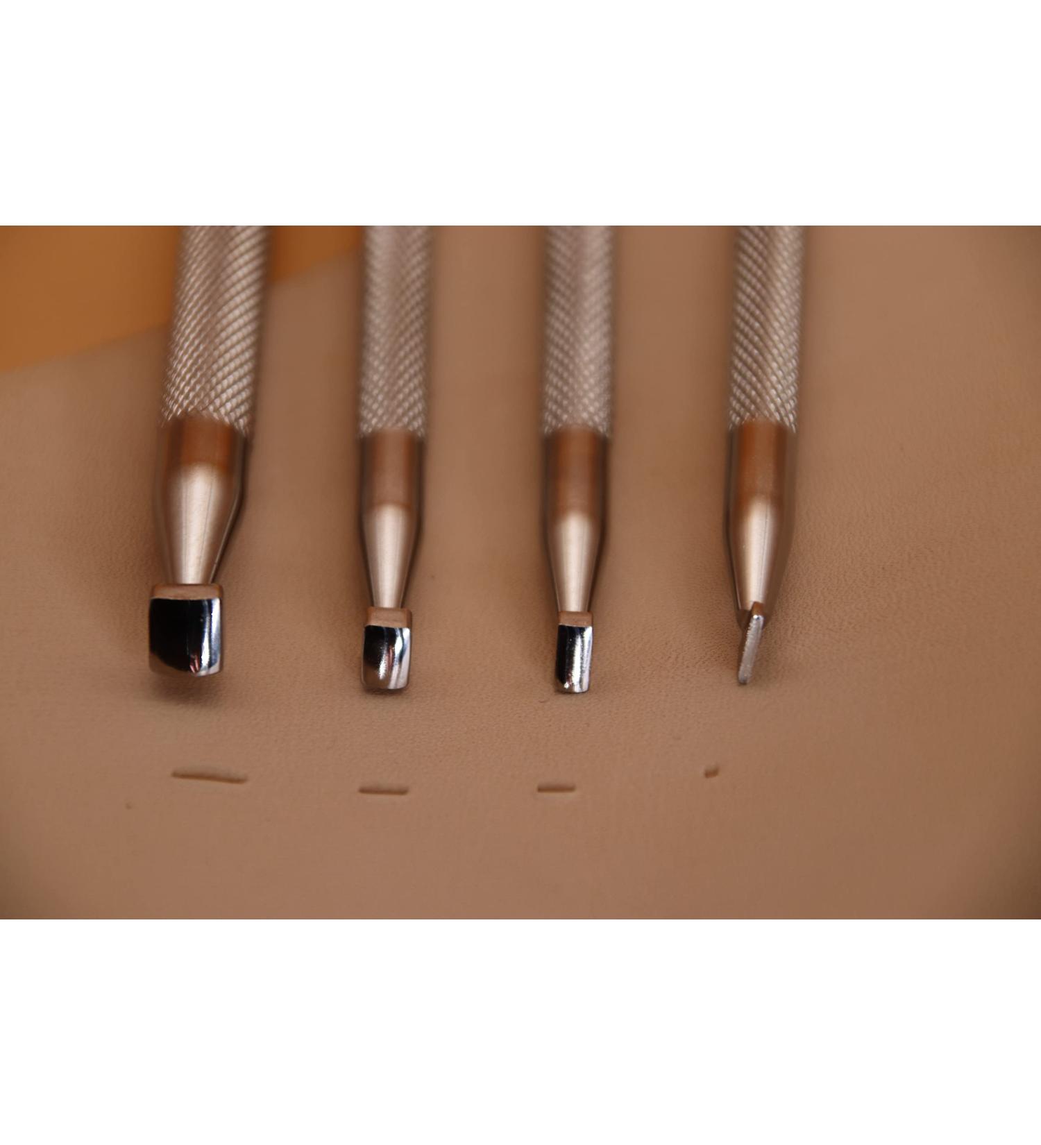 4pcs Stainless Steel Leather Beveling Set - Smooth Angle Beveler Stamps for DIY Leather Crafts - Buy Online on GoSupps.com