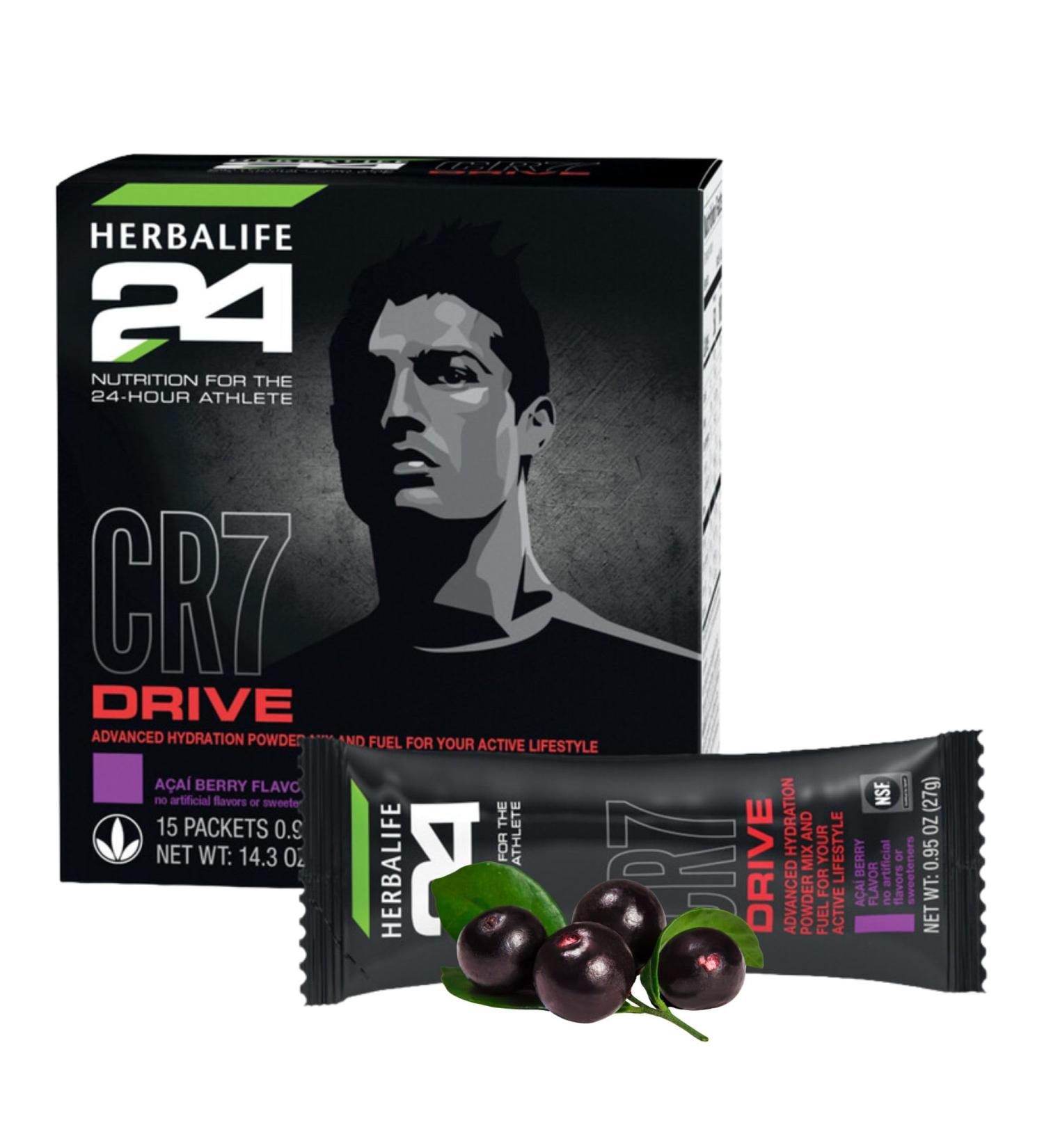 HERBALIFE 24 CR7 Drive: A a Berry (15 Packets) Nutrition for The 24-Hour Athlete Advanced Hydration Powder Mix and Fuel for Your Active Lifestyle No Artificial Flavor or Sweetener