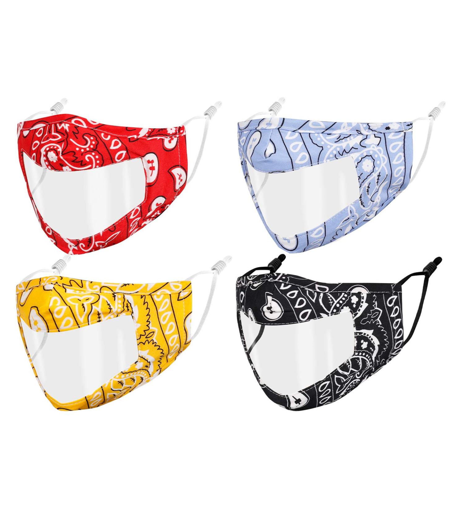 Clear Transparent Reusable Face Mask - Funny & Fashionable Design for Women and Men | No Fog, Breathable, Adjustable | Perfect Teacher Gift - Buy Online on GoSupps.com