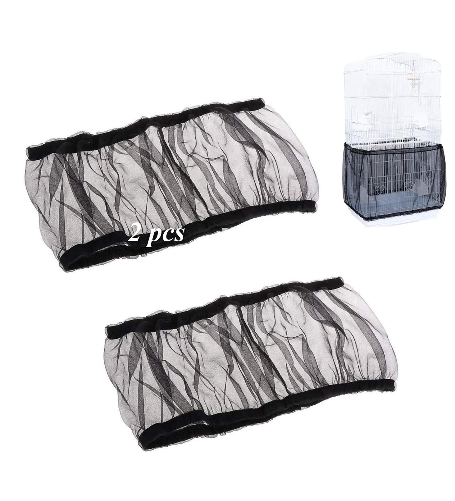 Adjustable Large Bird Cage Cover Seed Catcher for Parrot Macaw - Nylon Skirt Seed Guard - 2pcs - Buy Online on GoSupps.com