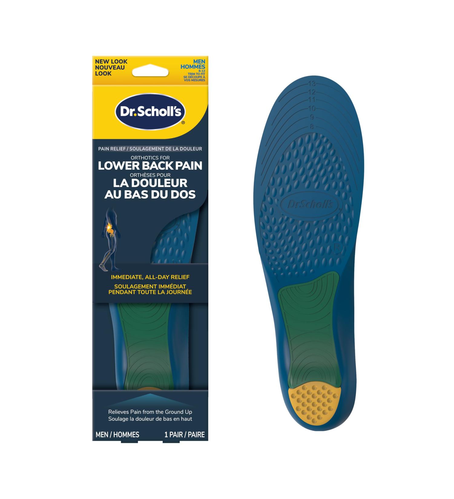 Dr. Scholl's LOWER BACK Pain Relief Orthotics. Clinically Proven Immediate and All-Day Relief of Lower Back Pain (for Men's 8-14 also available for Women's 6-10) - Buy Online on GoSupps.com