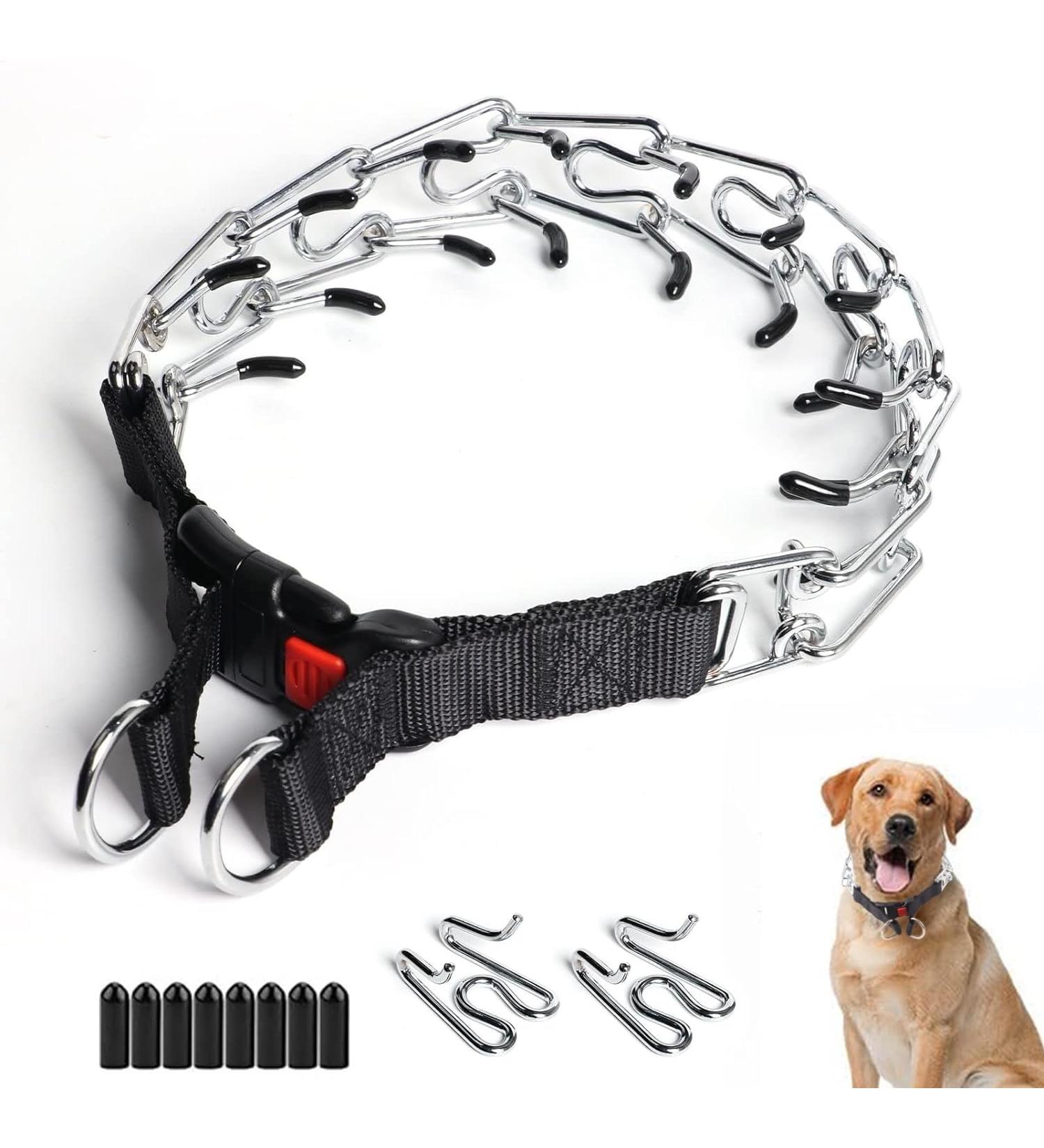Dog Training Collar Metal Choke Chain for Dog Adjustable Durable Thick Prong Collars Dogs Anti Bark Collars for Large Medium Small Dogs Outdoor Trainings - Buy Online on GoSupps.com