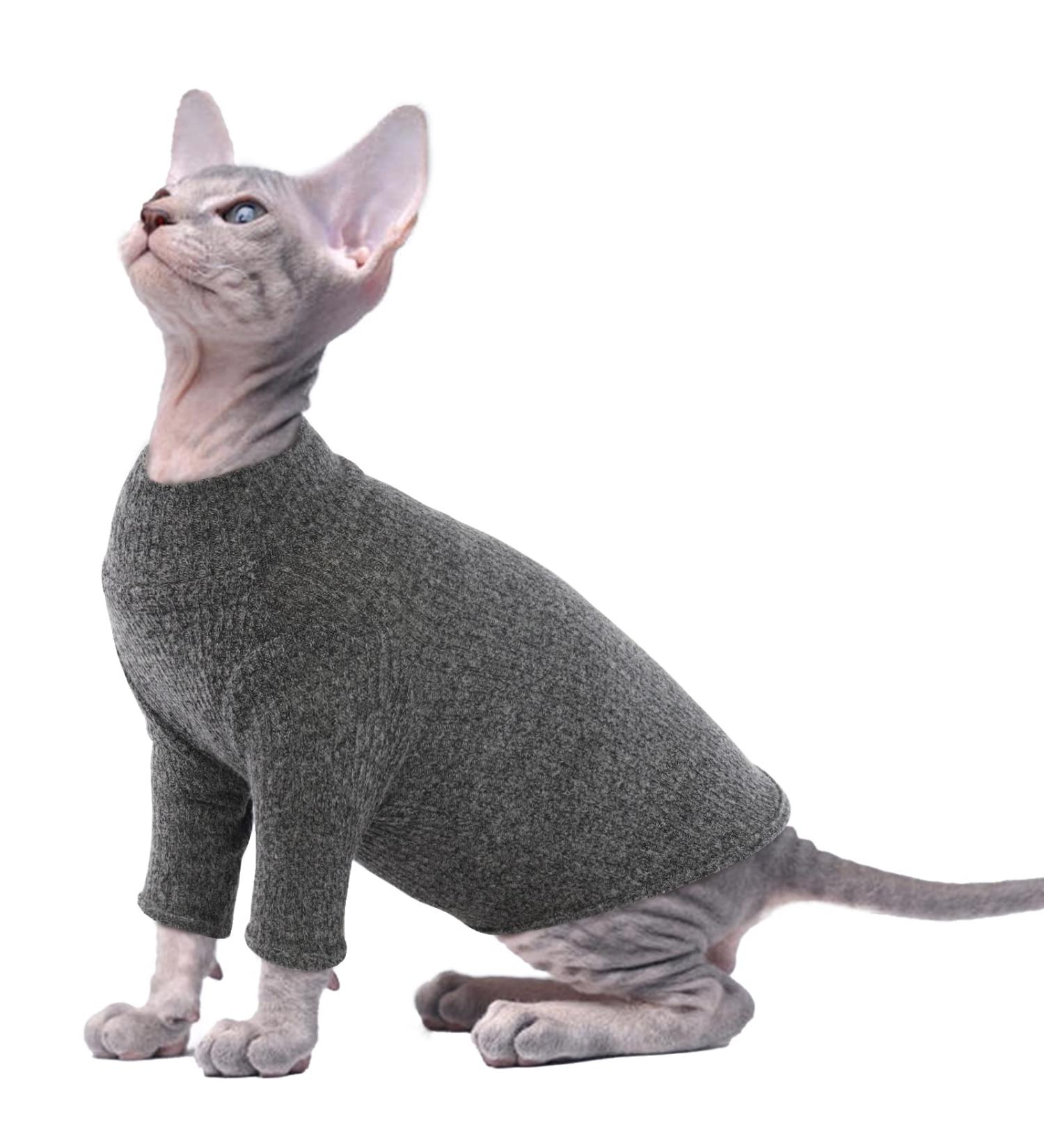 Buy Pumyporeity Sphynx Cat Cotton Sweater & T-Shirts | Breathable Skin-Friendly Pet Clothing - Soft Round Collar Vest (Black M) - Buy Online on GoSupps.com