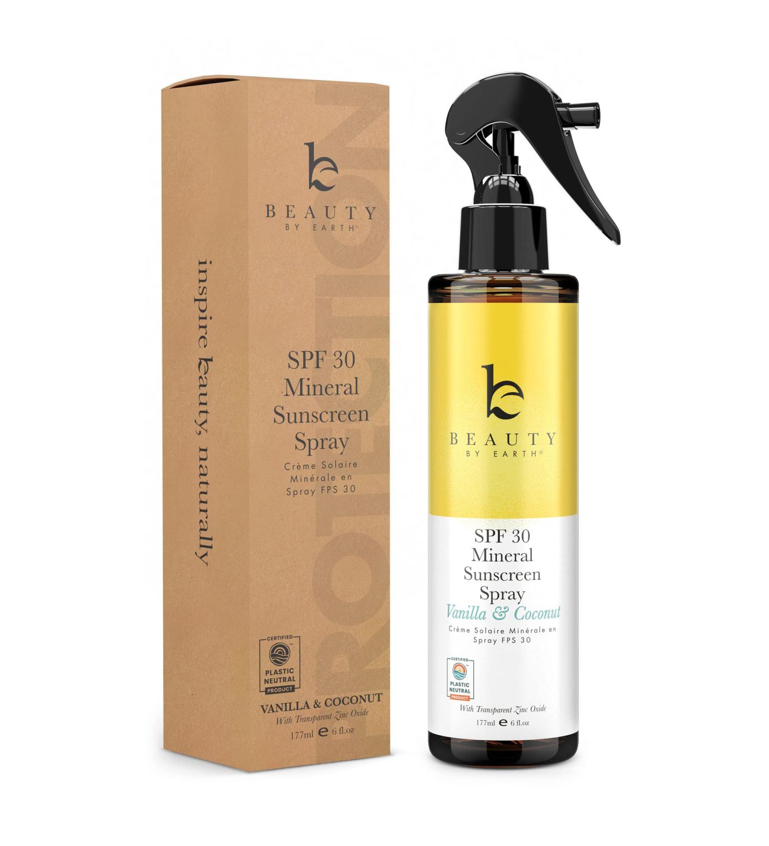 SPF 30 Mineral Sunscreen Spray for Sensitive Skin - Reef Safe, Kids, Toddler, Baby Sunscreen - Vanilla Coconut Suntan Lotion - Buy Online on GoSupps.com