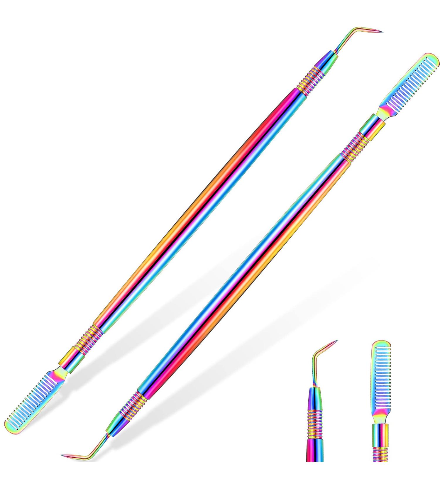 2-Piece Stainless Steel Eyelash Lift Perm Tool Set with Comb - Multi Color | Eyelash & Eyebrow Perming, Tinting, Curling Extensions Supplies - Buy Online on GoSupps.com