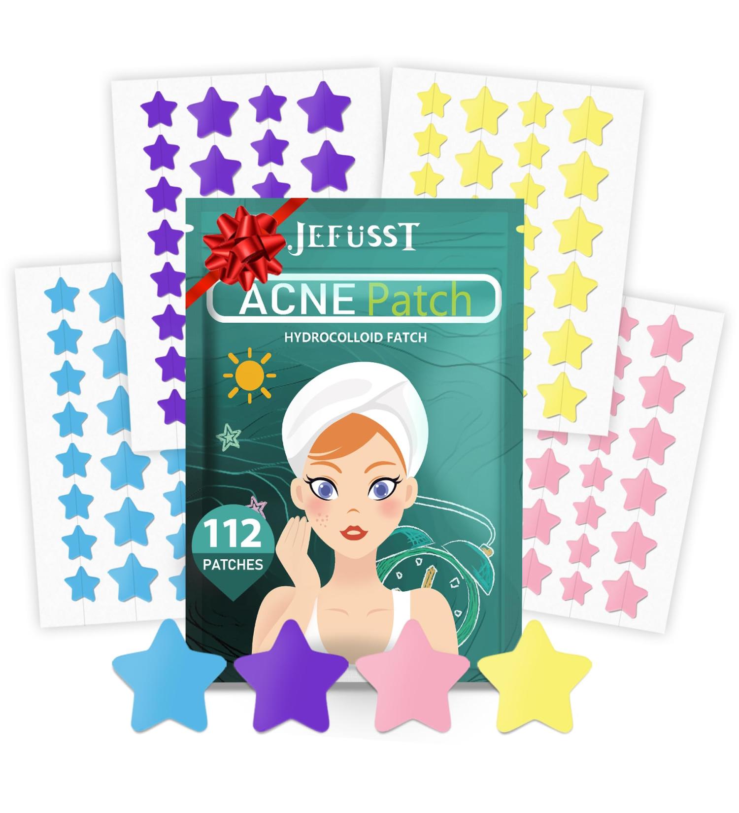 Buy Star Acne Patches - 112 Hydrocolloid Pimple Dots in Cute Colors | Effective Face Zit Stickers - 28 Count (Pack of 4 - Buy Online on GoSupps.com