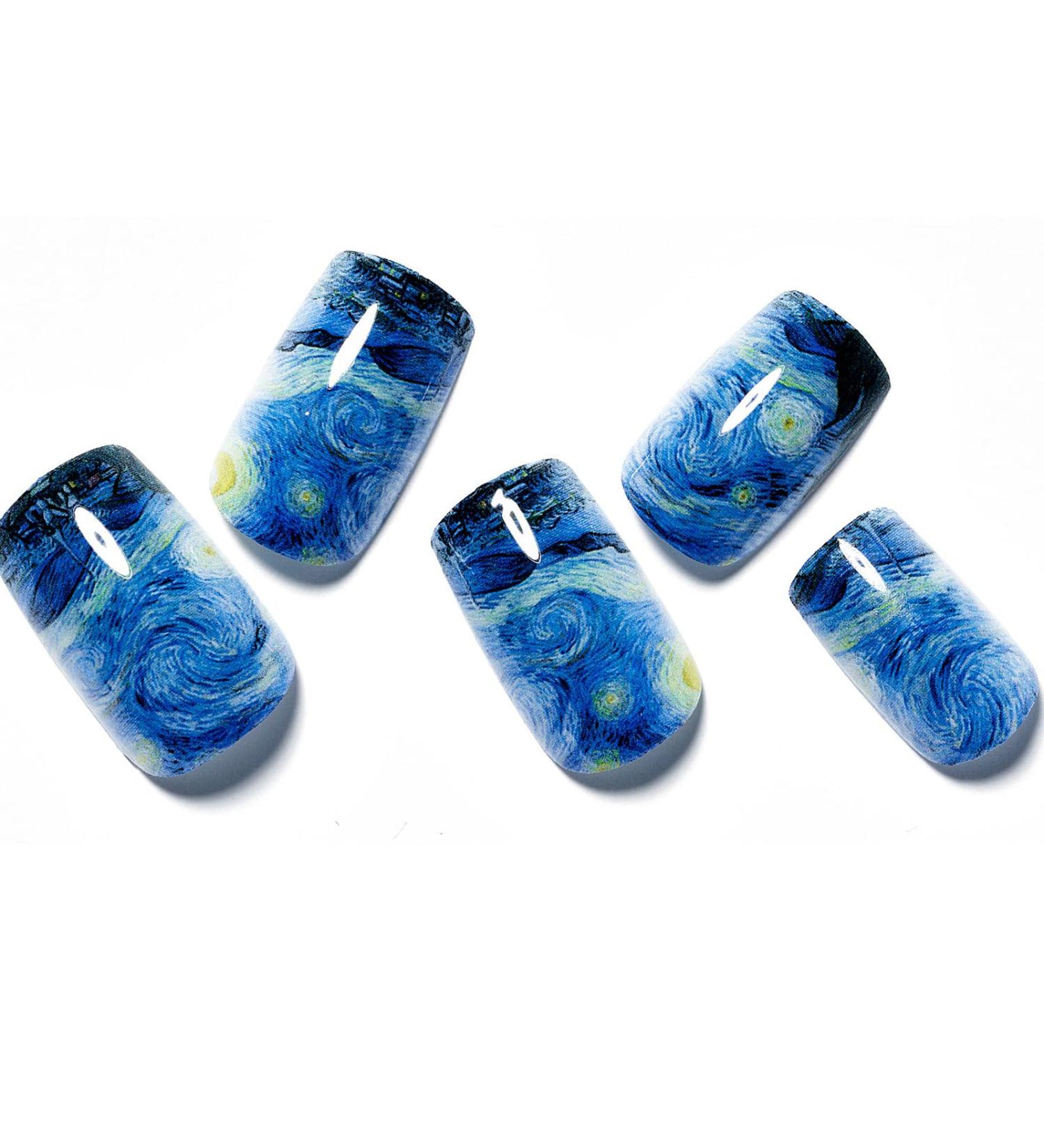 Blue Press on Nails GLAMERMAID A2 - Starry Night Ink | Long Lasting | Easy Application - Buy Online on GoSupps.com