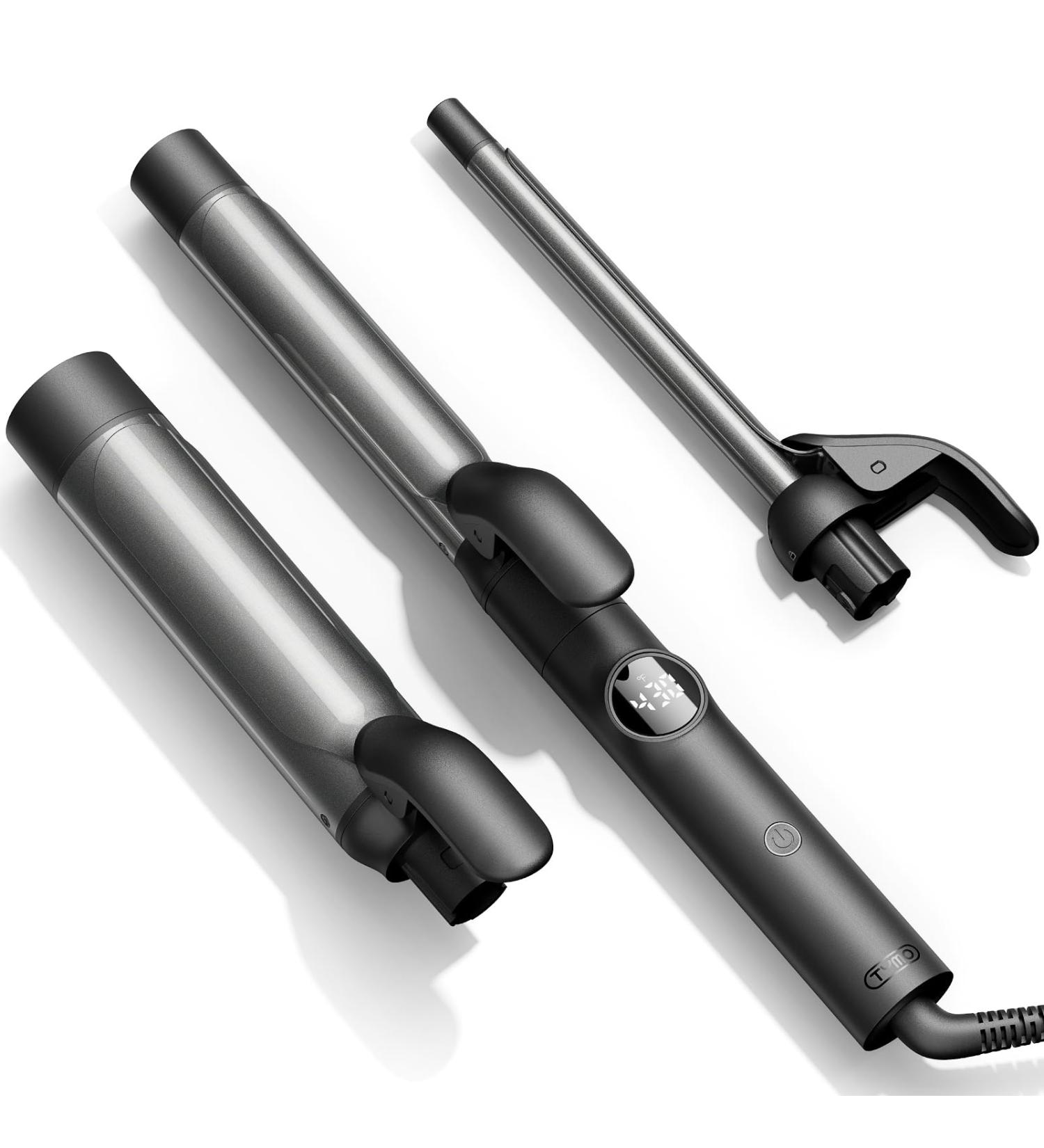 TYMO Curling Iron Set - 3 in 1 Professional Ionic Hair Curler with 5 Temp Settings Dual Voltage & Fast Heating for Defined Curls & Beach Waves - Travel Friendly Black - Buy Online on GoSupps.com