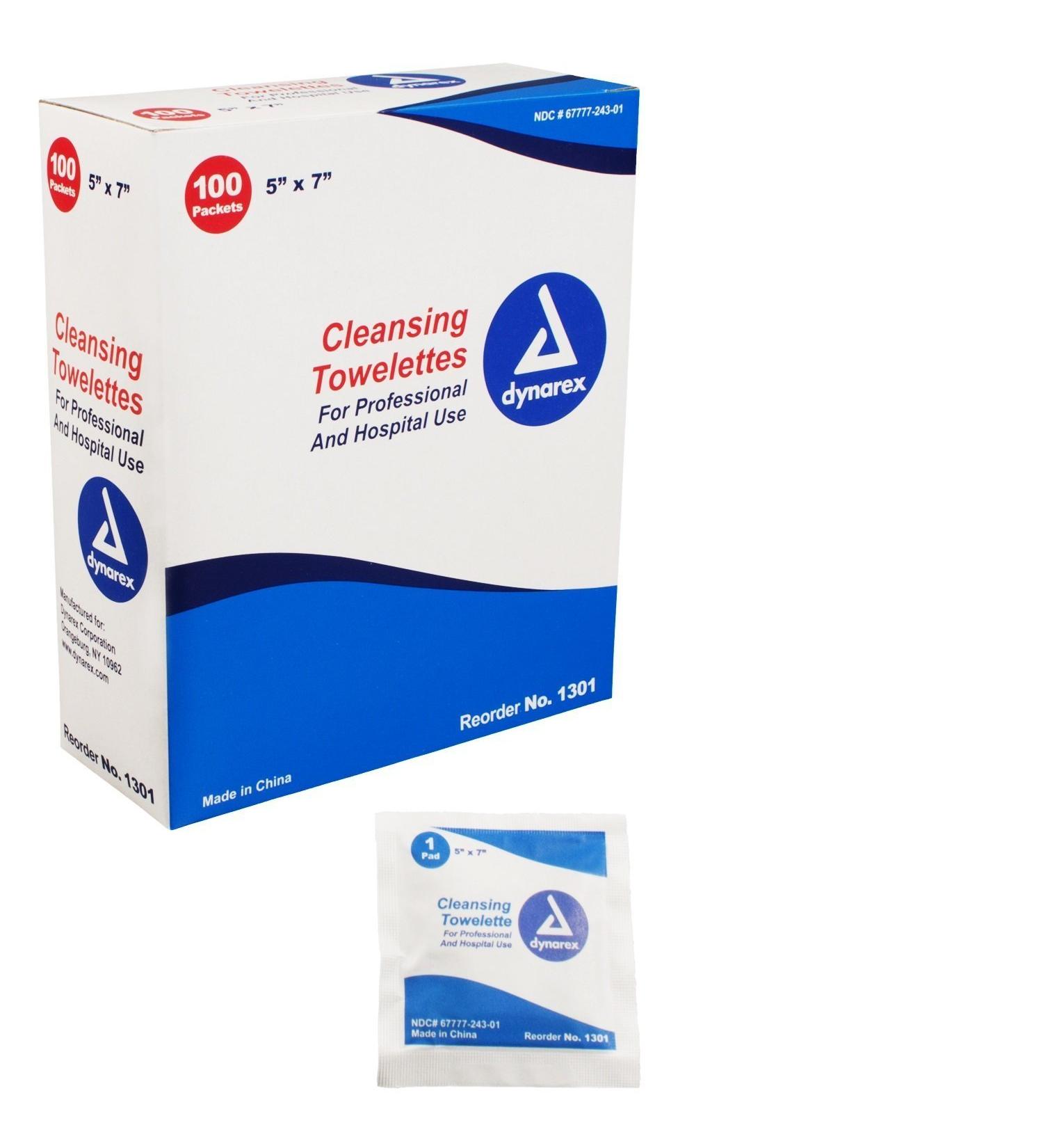 Dynarex Corporation 1301 Cleansing Towelette 100/Bx