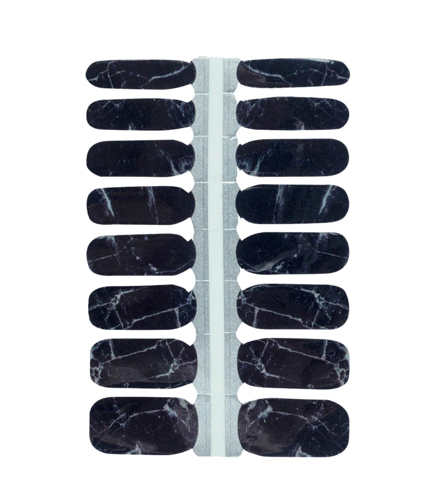 My nails nail foils black marble I 16 Ultra-D nne nail polish strip black/white I self-adhesive premium nail art wraps I adheres to natural and painted acrylic gel & shellac nails