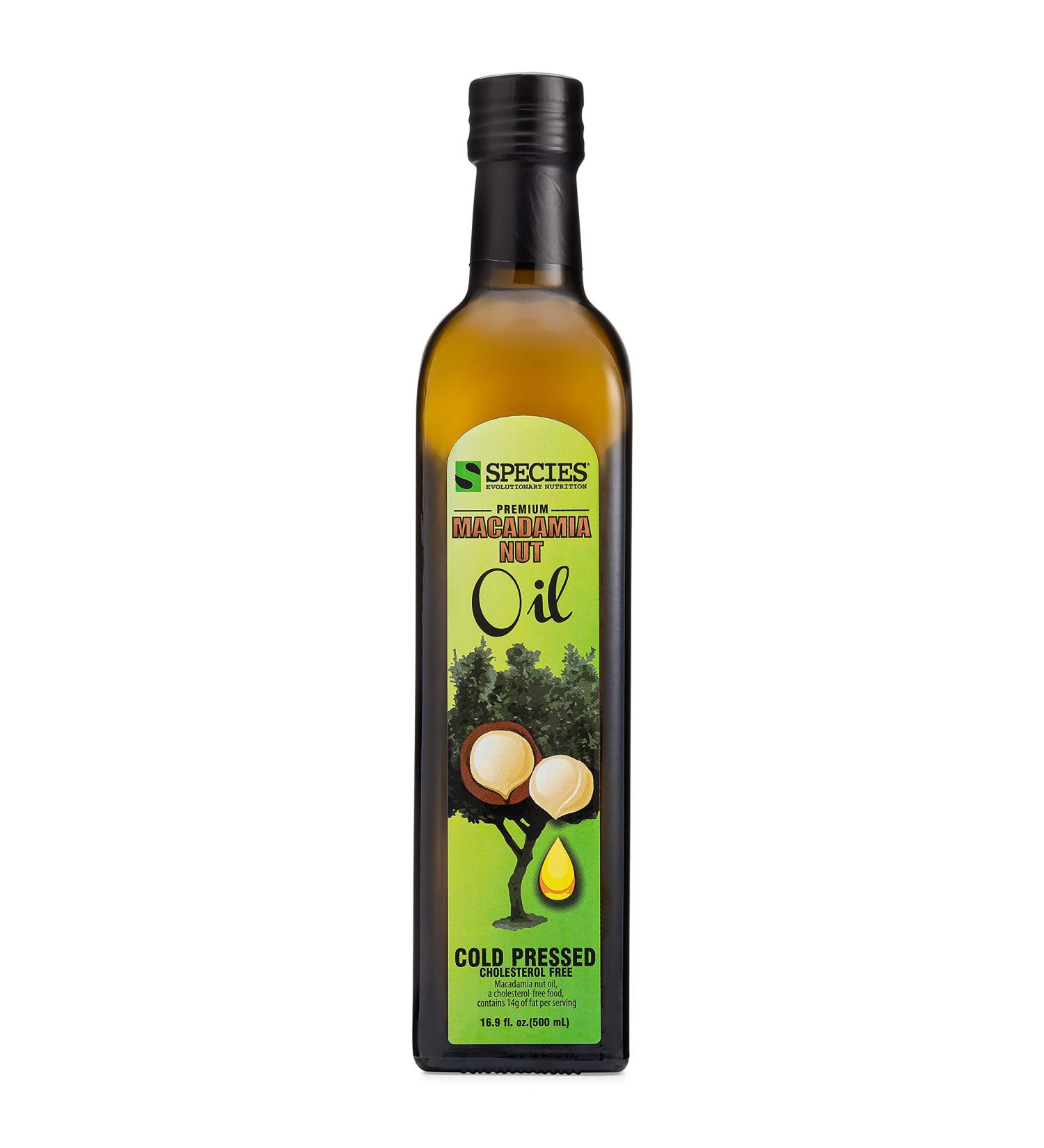 Species Nutrition Macadamia Nut Oil - Healthy Cooking Oil for Stir Fry, Sweet & Buttery Taste, Omega 9 Monounsaturated Fats, Balanced Omega 3 & 6 Fats (32 Servings) - Buy Online on GoSupps.com