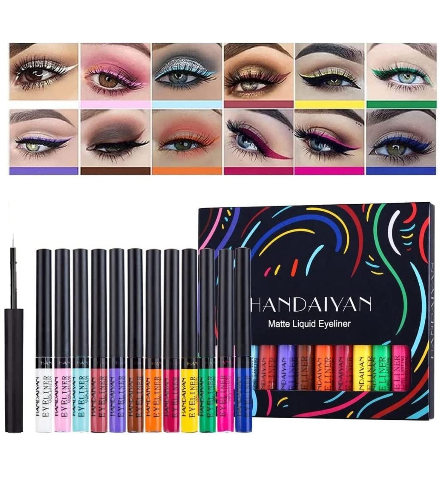 12PC Colored Eyeliner Set - Waterproof Creamy Gel & Matt Liner | Durable & Soft Eyeshadow | International Shipping - Buy Online on GoSupps.com