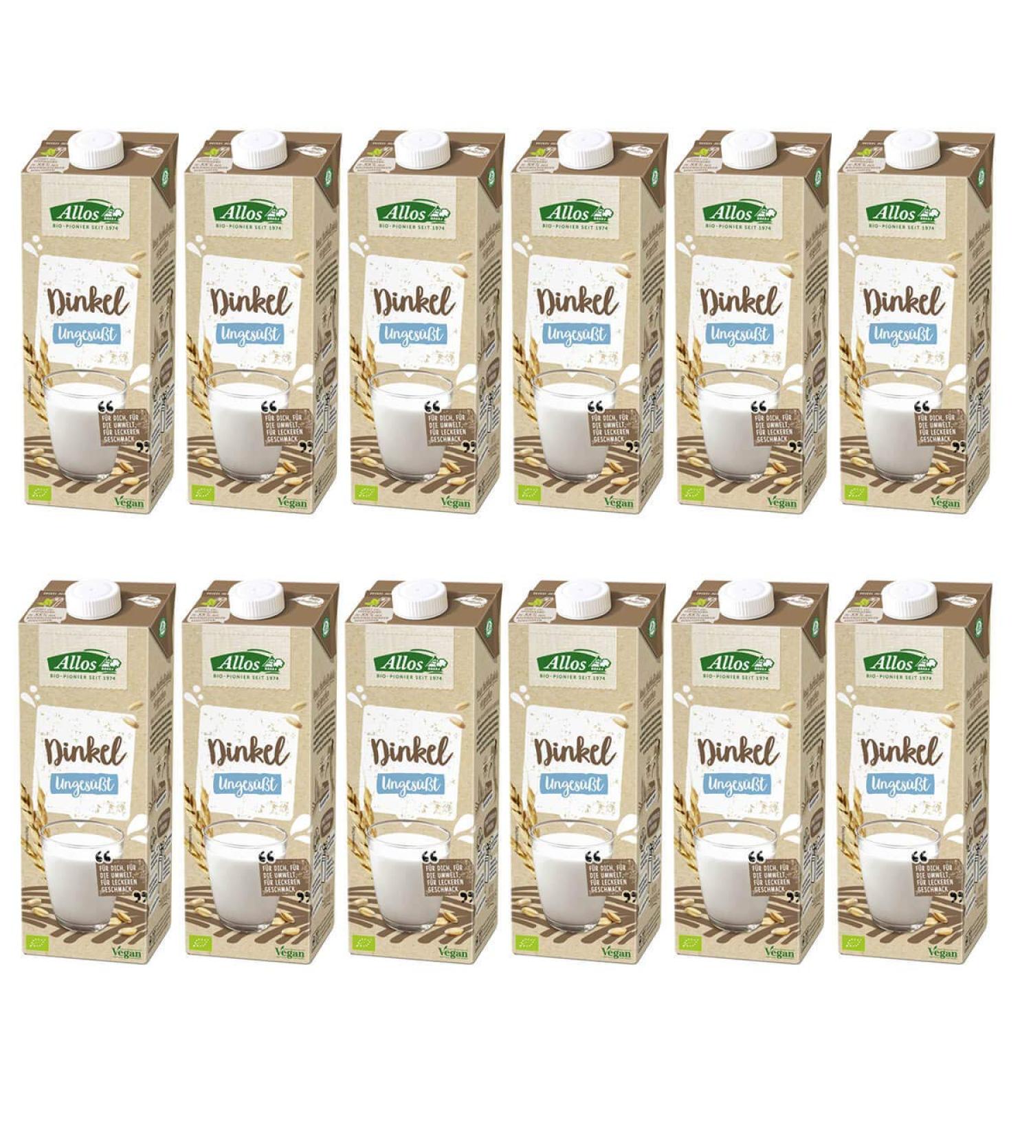 Allos - Spelt Drink unsweetened - 1 l - Pack of 12