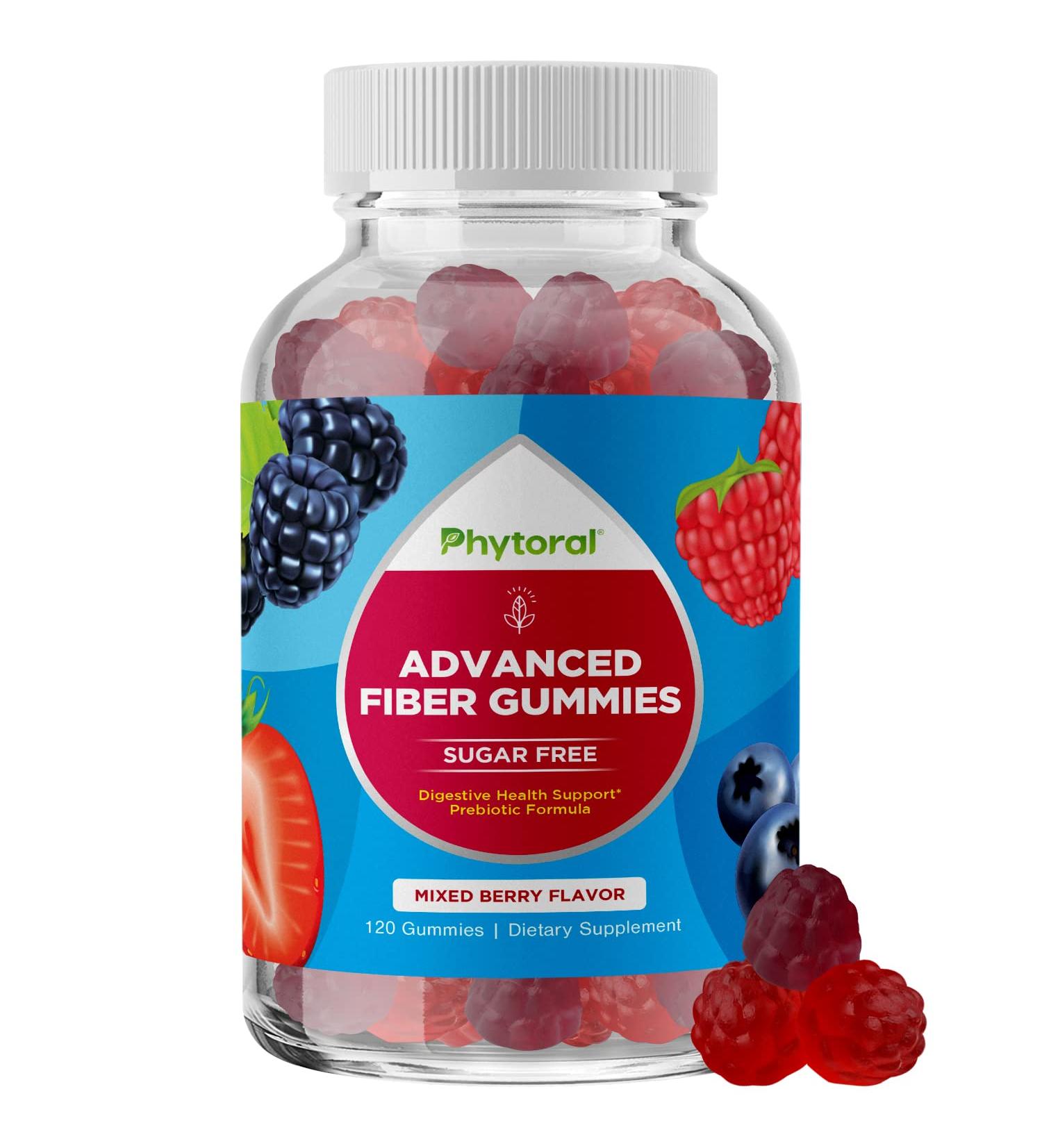 Sugar-Free Prebiotic Fiber Gummies for Adults - Digestive & Immune Support | Non-GMO, Vegan, Kosher, Gluten-Free - Buy Online on GoSupps.com