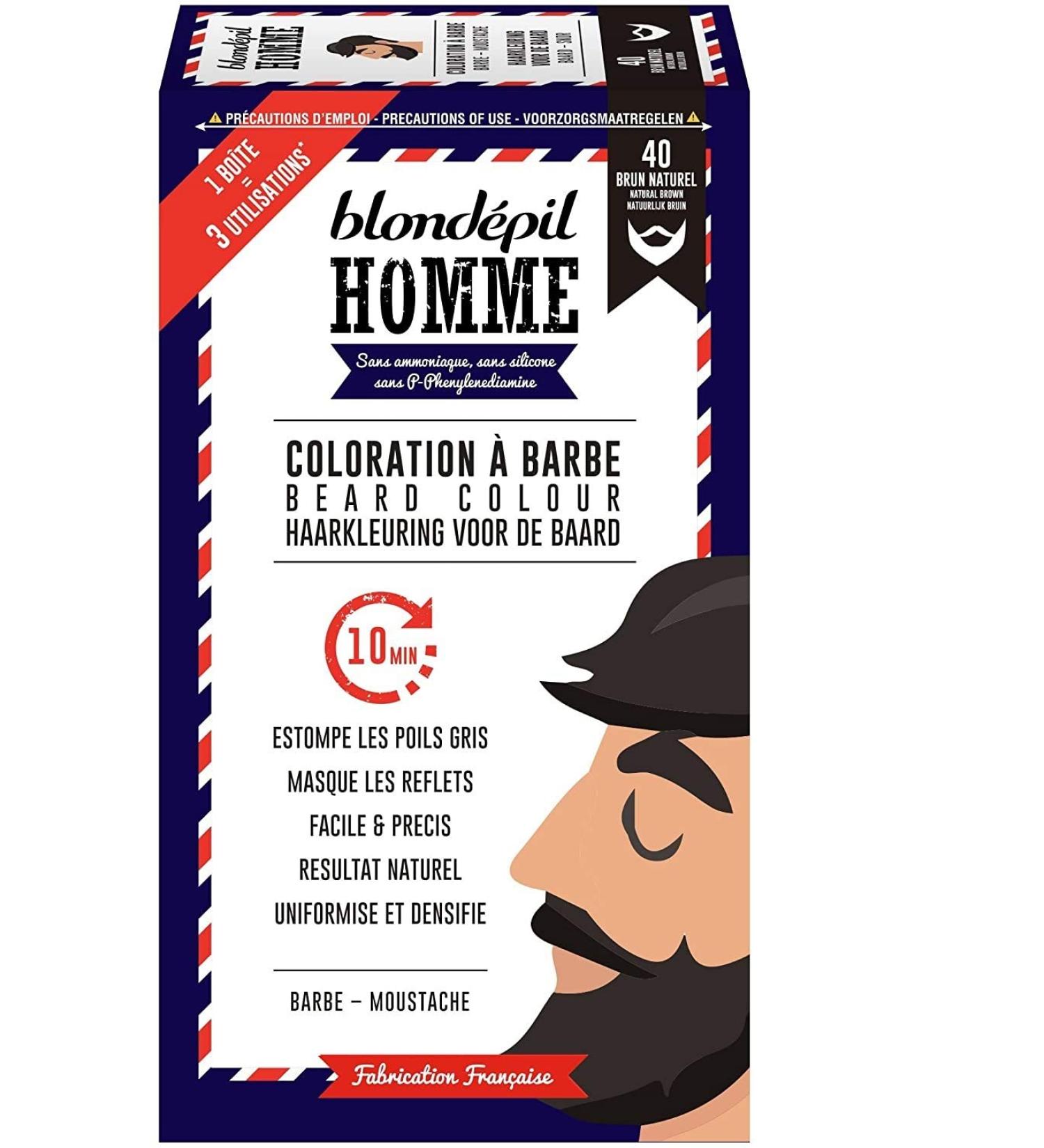 Blond pil Homme Beard Dye Set - Natural Brown for Beard & Moustache | 3-Piece International Shipping - Buy Online on GoSupps.com