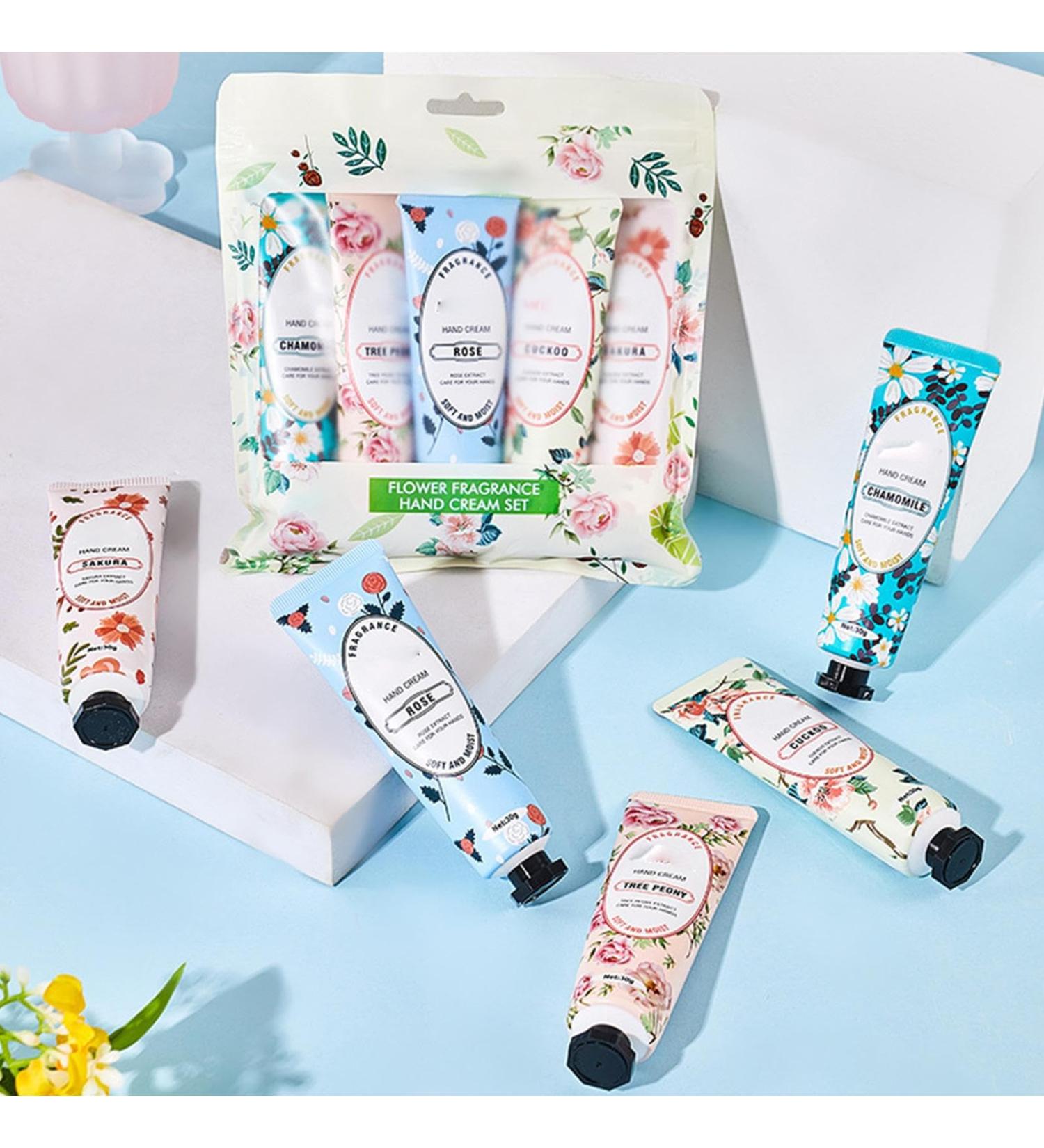  Huasean Set of 5 plant-based hand creams - Moisturizing hand cream - Natural floral scent - Travel gift set - Moisturizing and nourishing - Buy Online on GoSupps.com