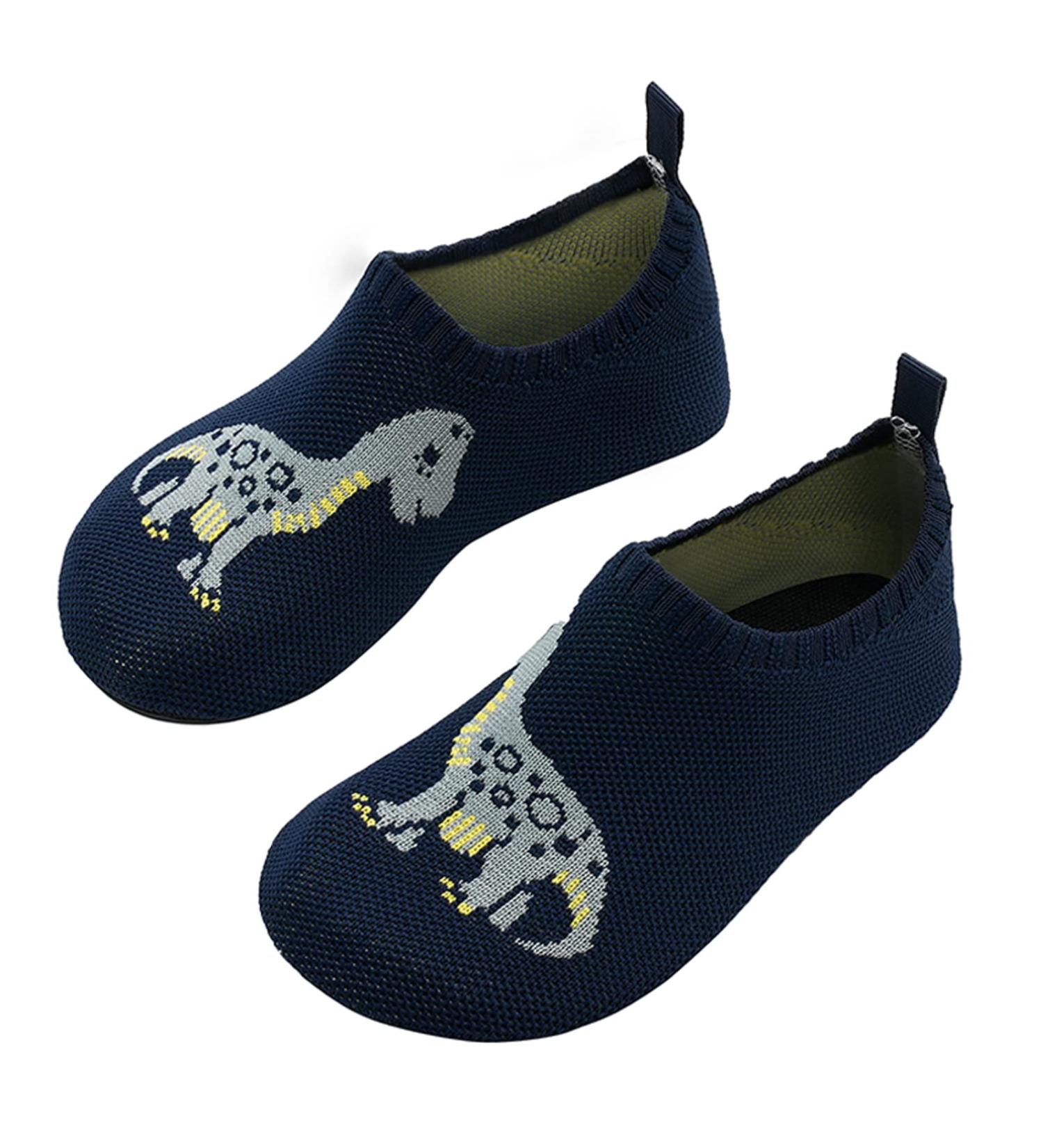 Kids Barefoot Aqua Socks for Water Sports, Non-Slip Quick Dry Shoes - Navy Blue, Size UK 8.5/9 - Buy Online on GoSupps.com