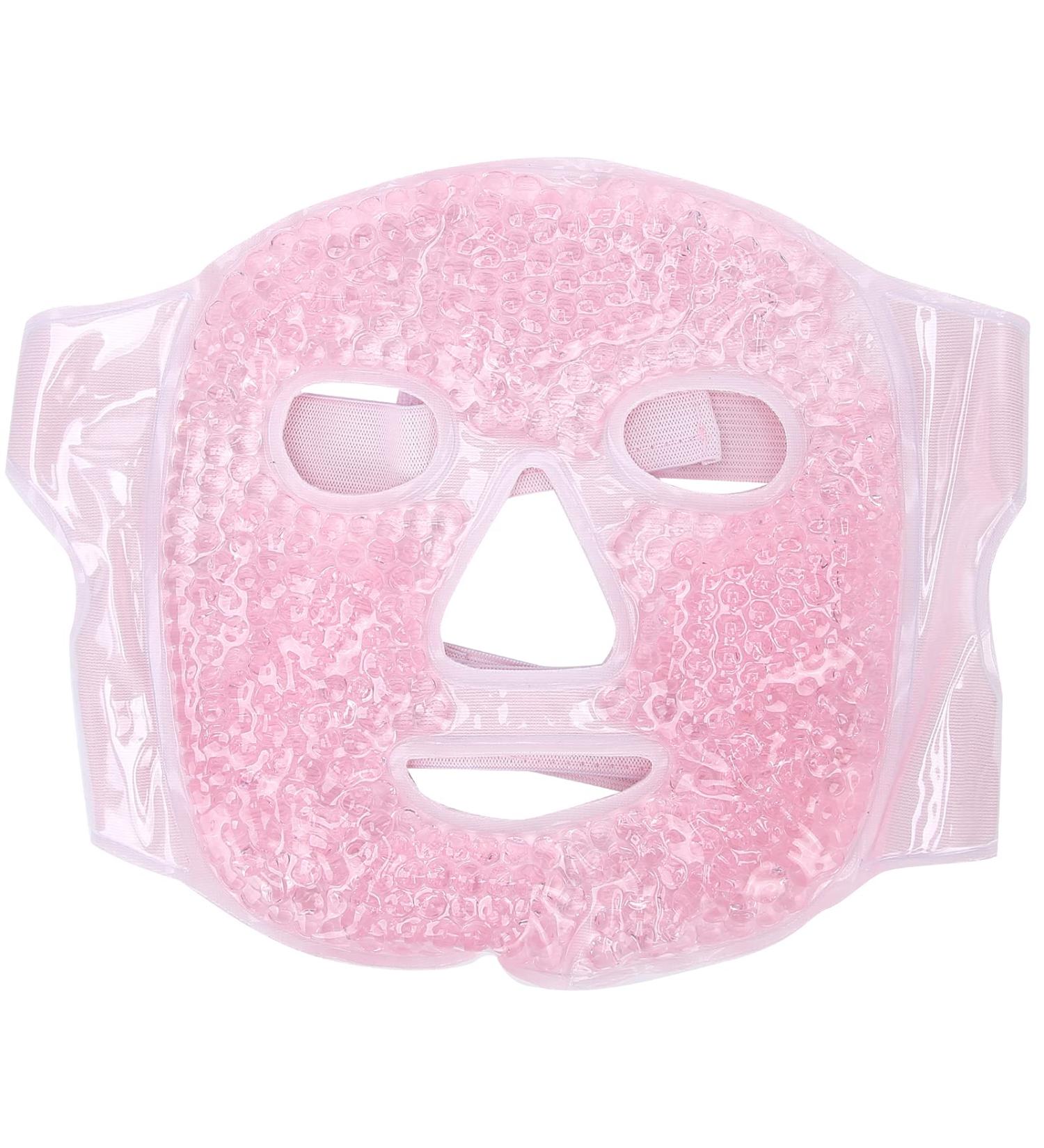 Reusable Washable Gel Beads Face Mask - Hot Cold Compress for Dark Circles & Puffiness | Skin-Friendly Cooling Gel Mask (Pink) - International Shipping Available - Buy Online on GoSupps.com