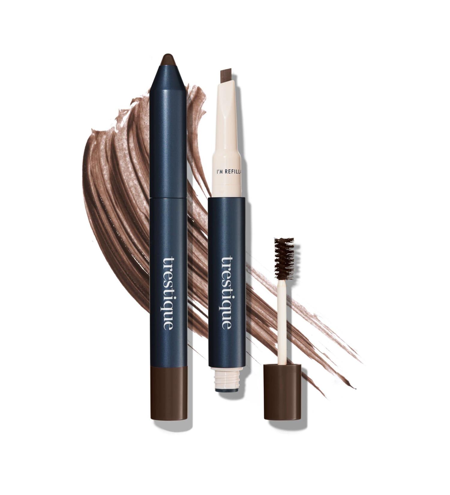 treStique Refillable Brow Pencil & Gel - Clean 2-in-1 Eyebrow Solution in Mocha - Buy Online on GoSupps.com