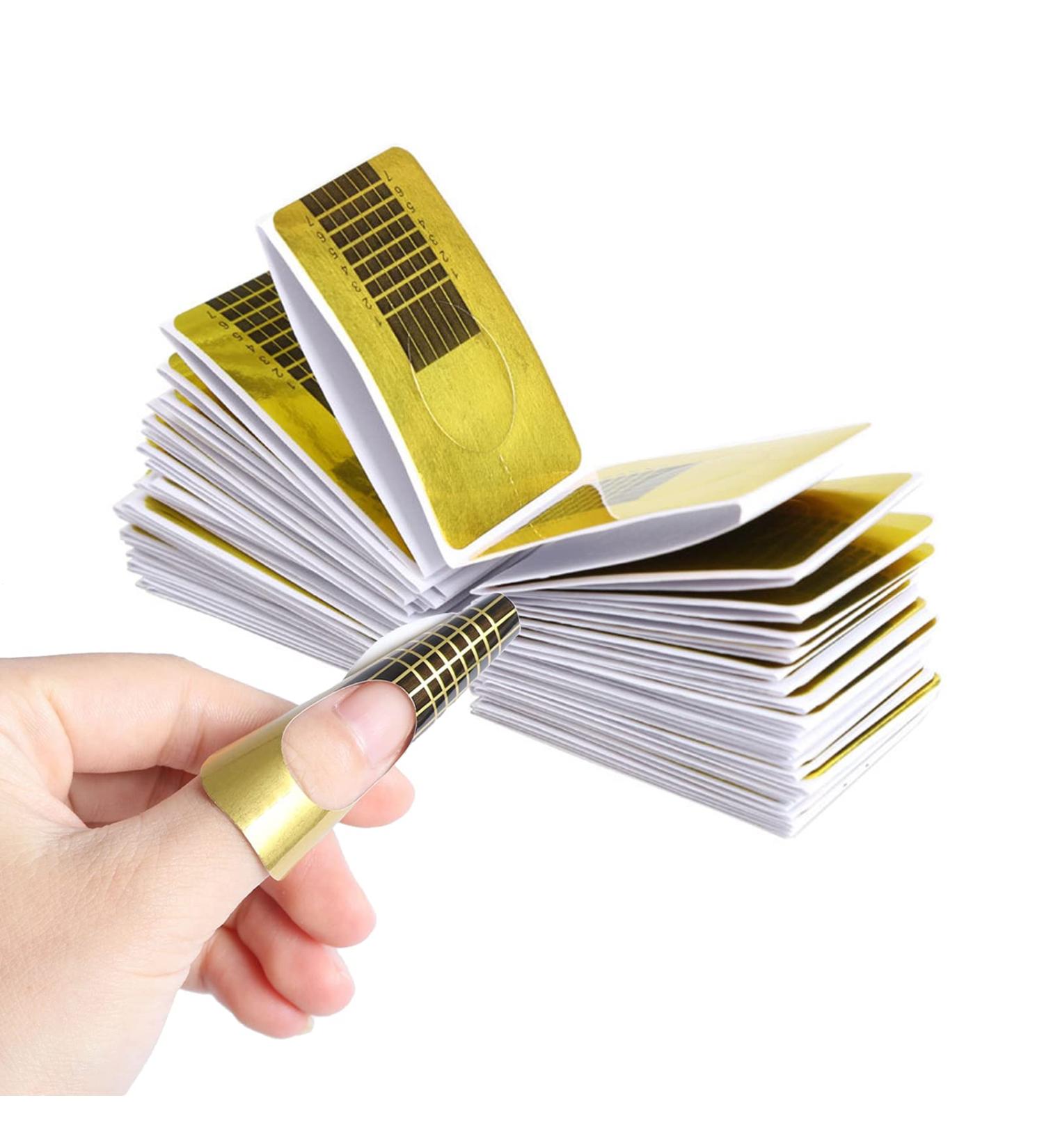 100 Pcs Self-Adhesive Nail Forms for Gel Builder | Nail Extension Stickers for Acrylic, UV & Poly Gel Nail Art - Salon & DIY - Buy Online on GoSupps.com