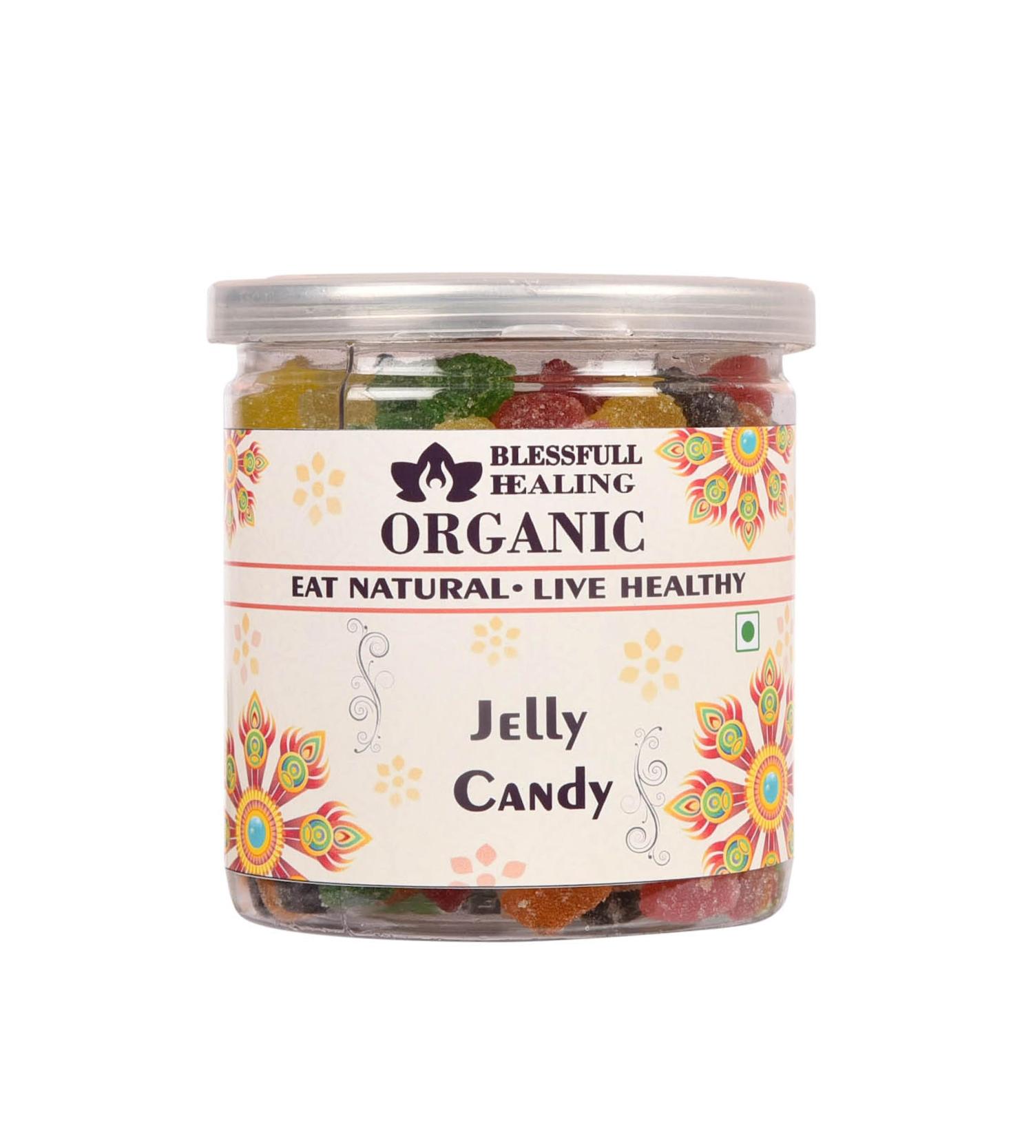 Blessfull Healing Organic Jelly Candy 350 Gram Airtight Container (Packing May Vary)