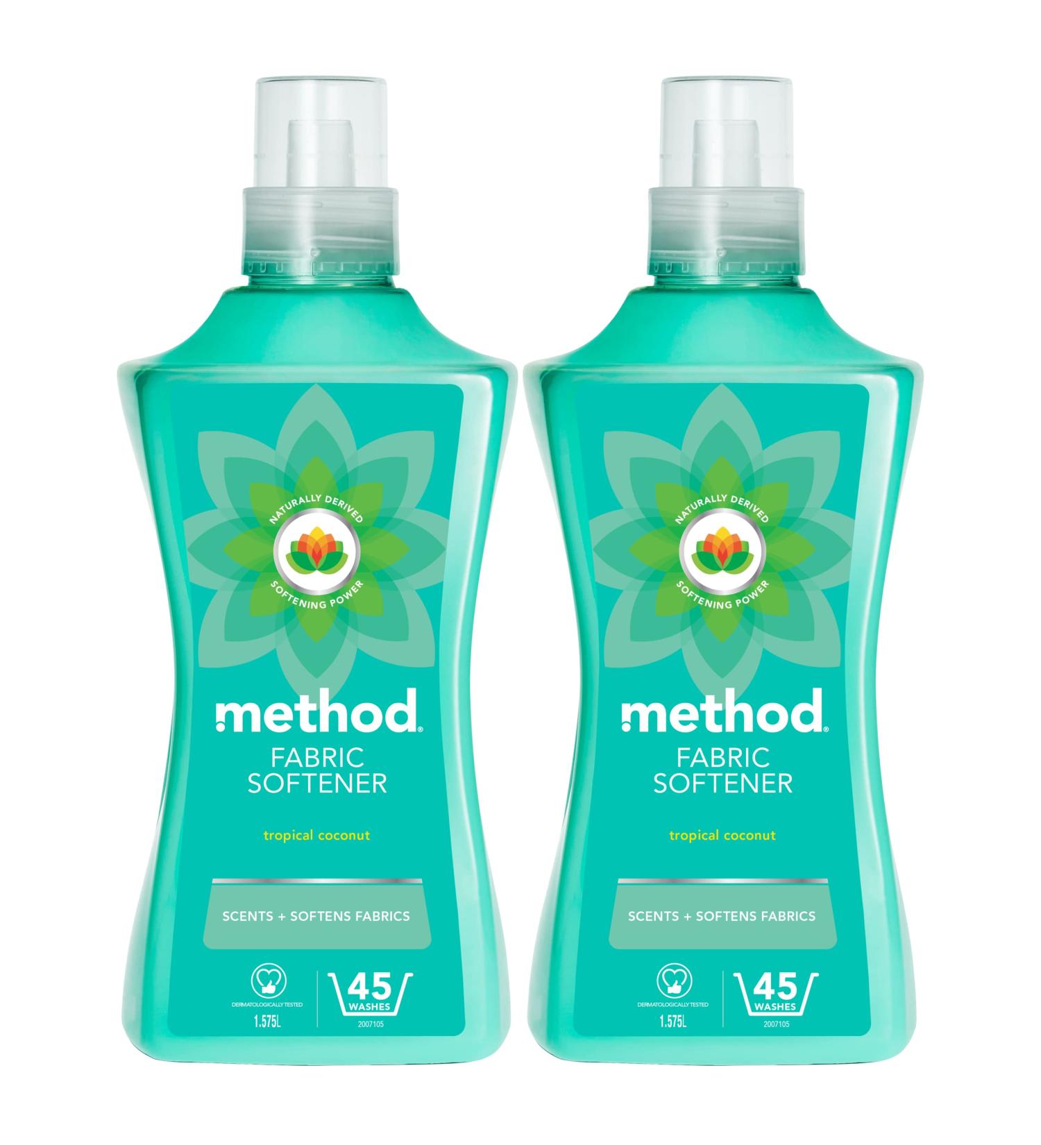 Method Fabric Softener Tropical Coconut 2 Pack of 1.58L for 90 Washes | Eco-Friendly Laundry Care - Buy Online on GoSupps.com