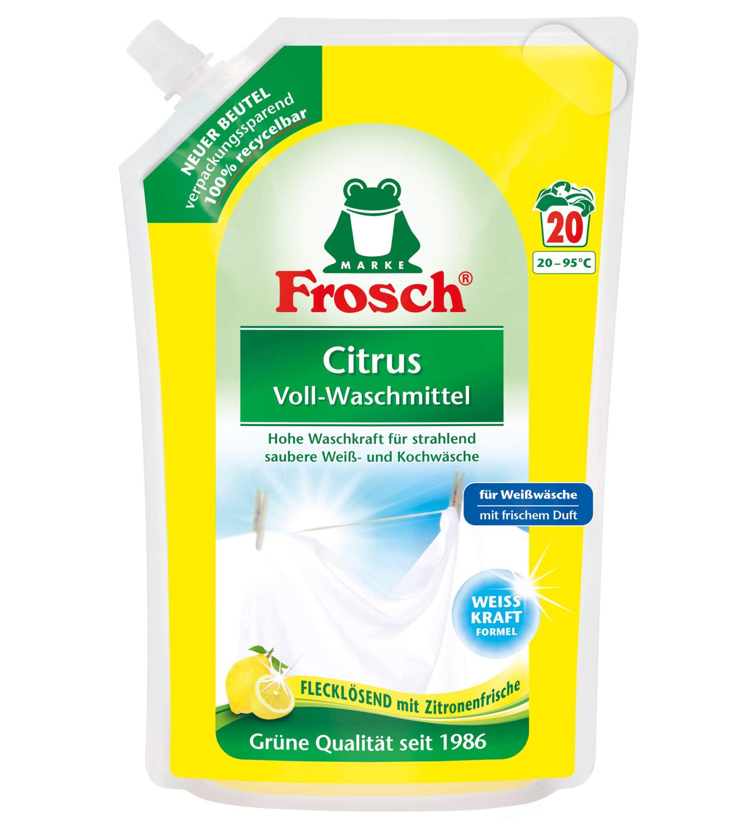 Buy Frosch Citrus Laundry Detergent 20WL - Eco-Friendly 1.8 Litre - International Shipping Available - Buy Online on GoSupps.com
