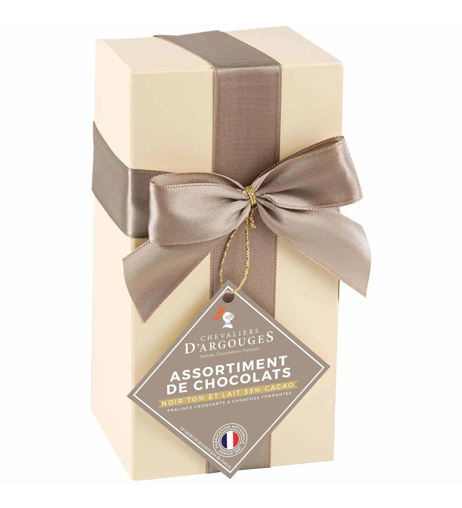 CHEVALIERS D'ARGOUGES Ma tres Chocolatiers Fran ais - Assortiment de chocolats noir 70% et lait 33% - Ballotin cadeau St-Valentin - 175g Chocolat 175 g (Lot de 1) - Buy Online on GoSupps.com