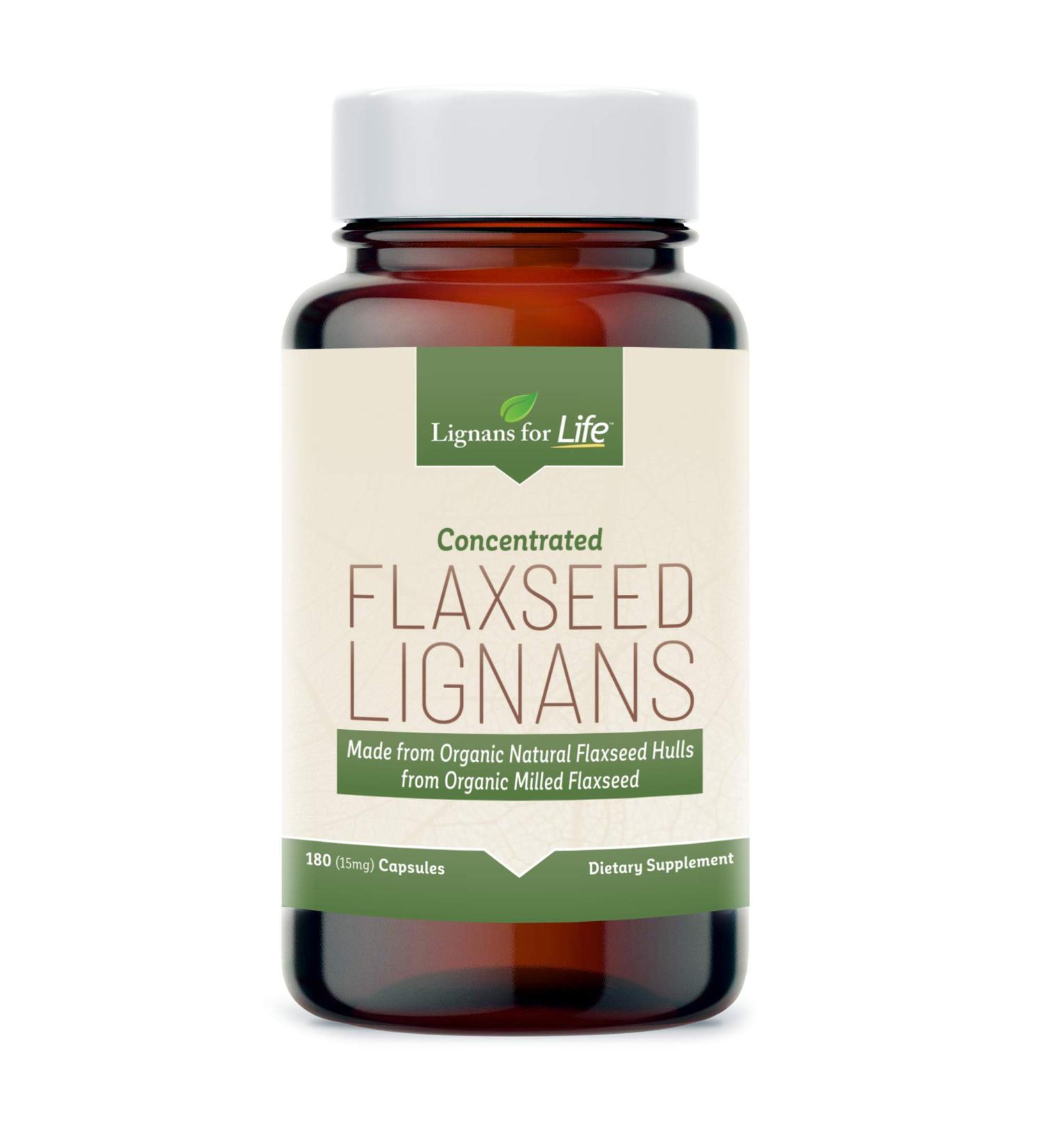 Lignans for Life SDG Flaxseed Lignans from Flaxseed Hulls for Dogs & People, 15mg - 180 Capsules