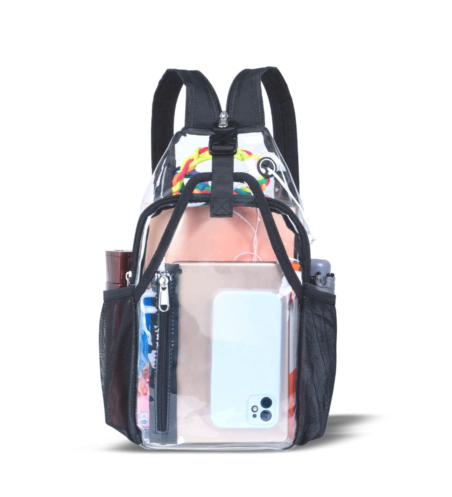 Mildbeer Clear Stadium Sling Backpack | Small Transparent Bag for Concerts & Festivals | Stadium Approved Purse for Men & Women - Black - Buy Online on GoSupps.com