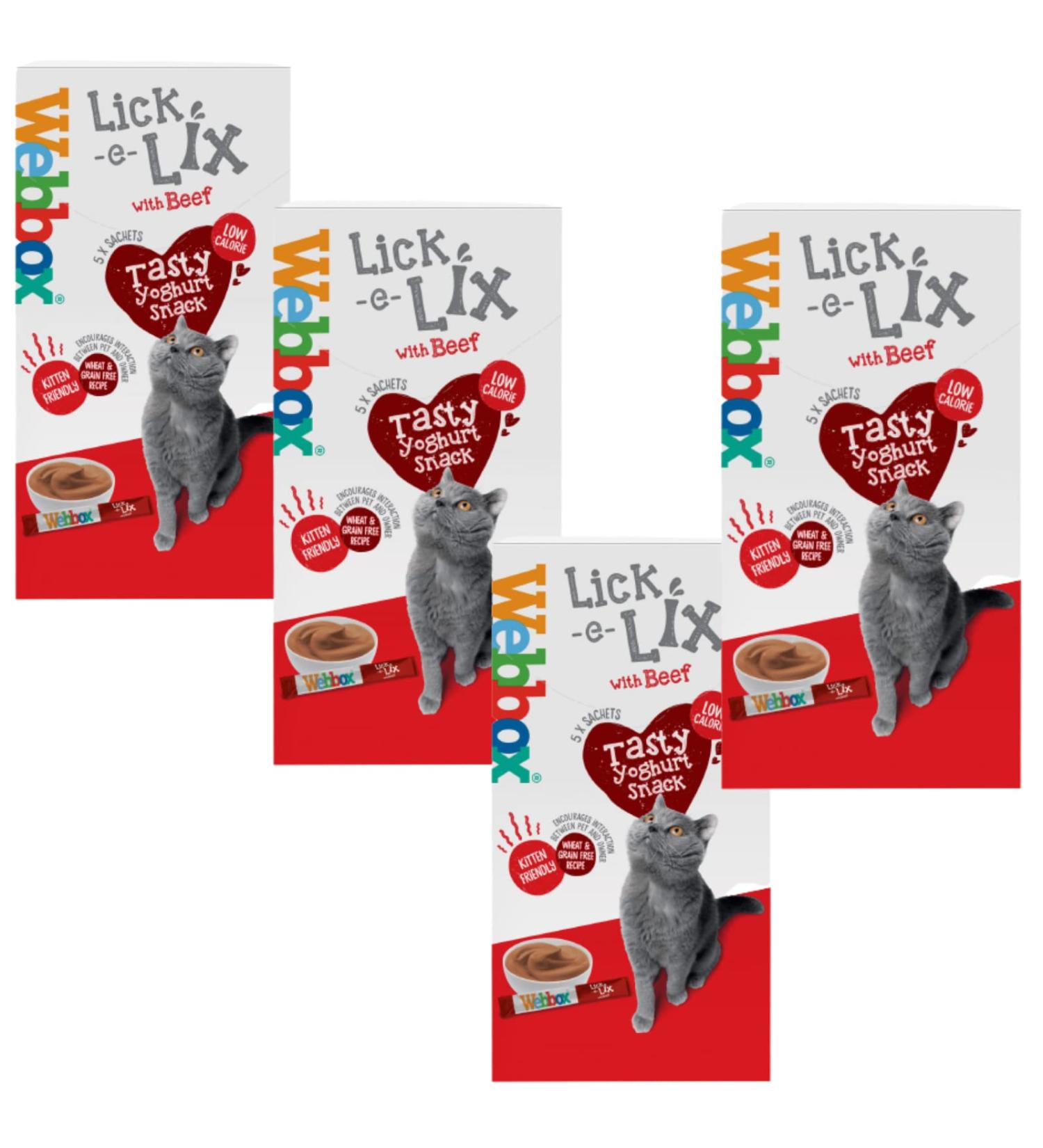 Webbox Lick-e-Lix with Beef Pack Of 4 Each Containing 5 X 15g Sachets (20 Sachets In Total)  - Buy Online on GoSupps.com