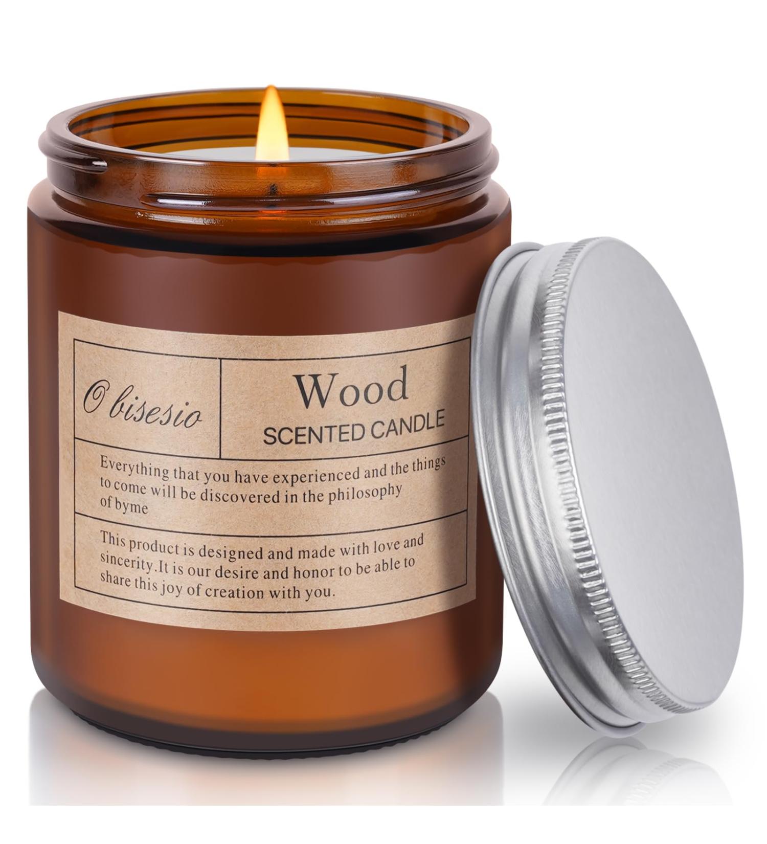 Wood Aromatherapy Candle - Fall Scented & Halloween Candle for Men | 7 oz Soy Wax for Sleep & Anxiety | Perfect Gift for Home - Buy Online on GoSupps.com