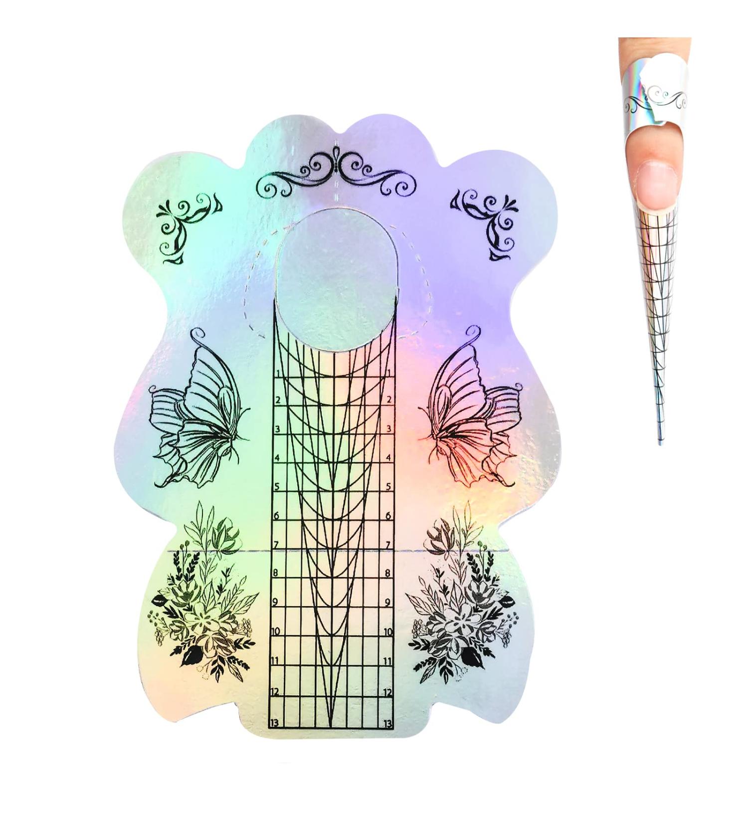 200PCS Butterfly Nail Forms | Long Thick Acrylic Nail Extension Tips | Professional DIY Manicure Tool for Home Salon - Buy Online on GoSupps.com