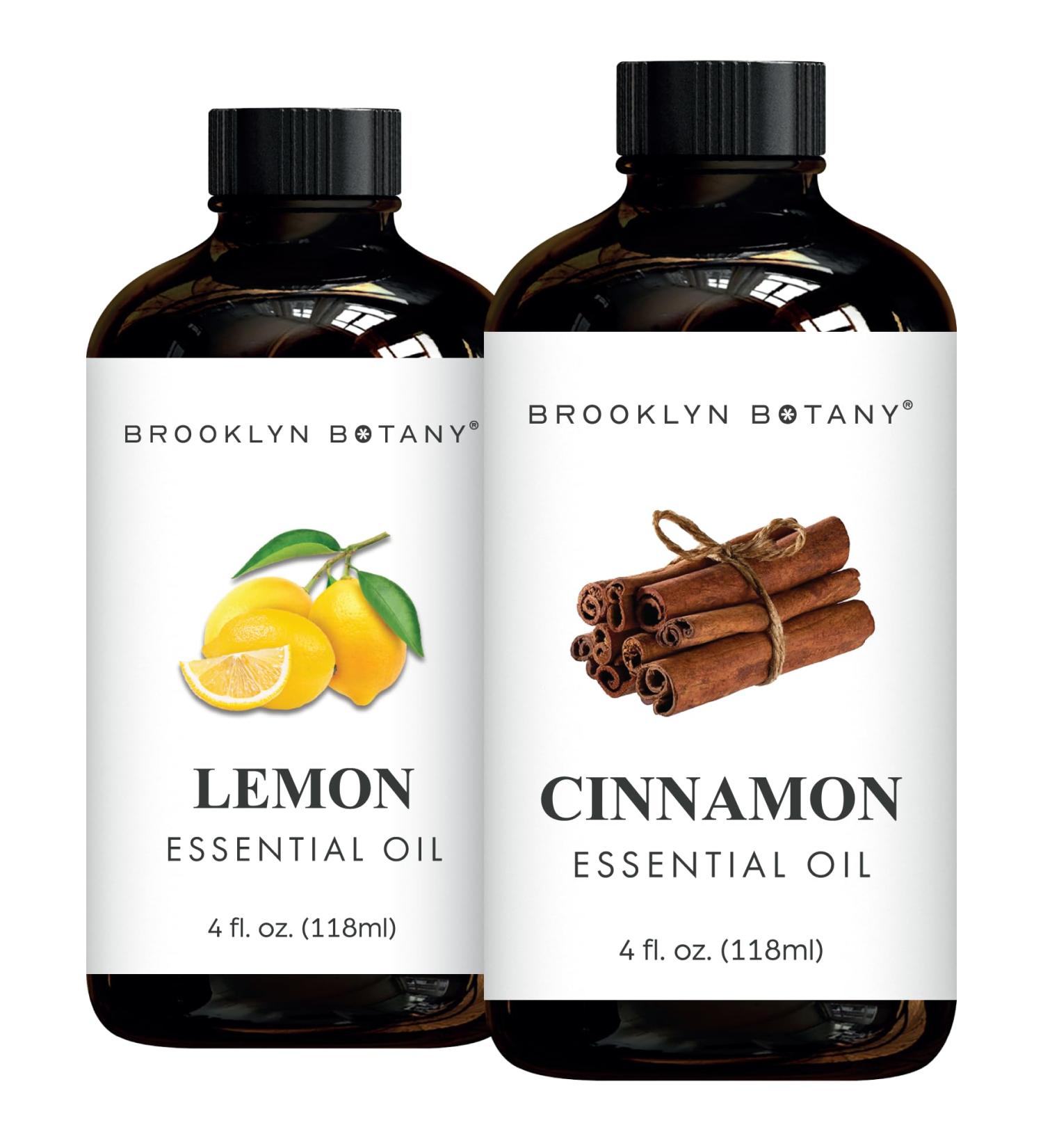 Brooklyn Botany Lemon & Cinnamon Essential Oils 4 Fl Oz (Pack of 2) 100% Pure & Natural Bright & Warming Aromatherapy Blend - Buy Online on GoSupps.com