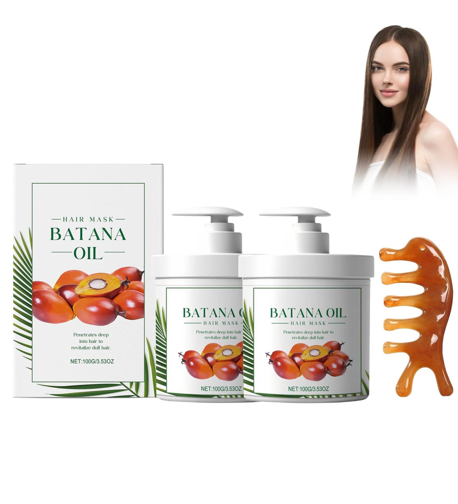 2 pieces Batana hair mask with oil intensive care for damaged and dry hair reduces split ends and provides longlasting hydration Batana Oil Hair Mask for soft and shiny - Buy Online on GoSupps.com