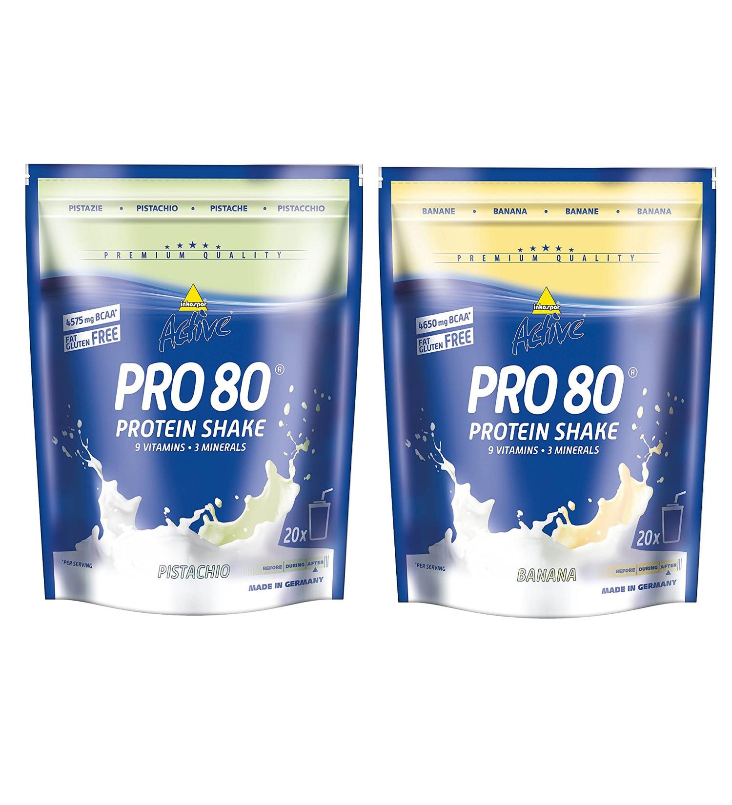 inkospor Inkospor Active Protein Shake Pro Pack of 2 bags of 80 sachets of mix (2 x 500 g) Banana/Pistachio 1 kg