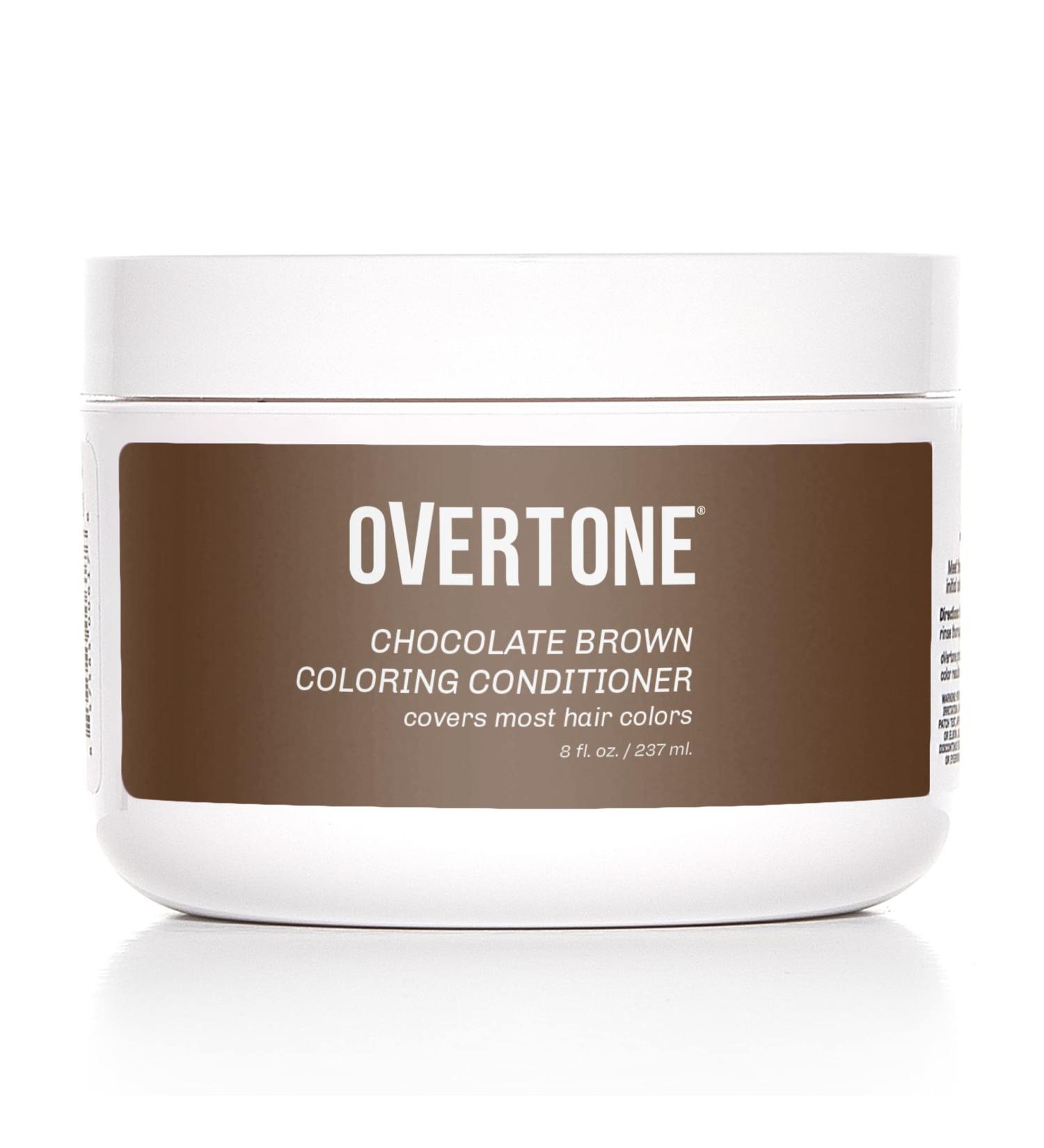 Overtone Chocolate Brown Color Depositing Conditioner 8 oz - Semi-permanent Hair Color with Shea Butter & Coconut Oil - Cruelty-Free Temporary Hair Color - Buy Online on GoSupps.com