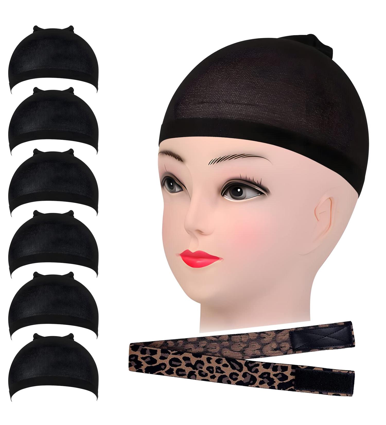 FYY Nude Stretchy Wig Cap for Women - 6pcs Black Stocking Caps with Elastic Bands - Buy Online on GoSupps.com