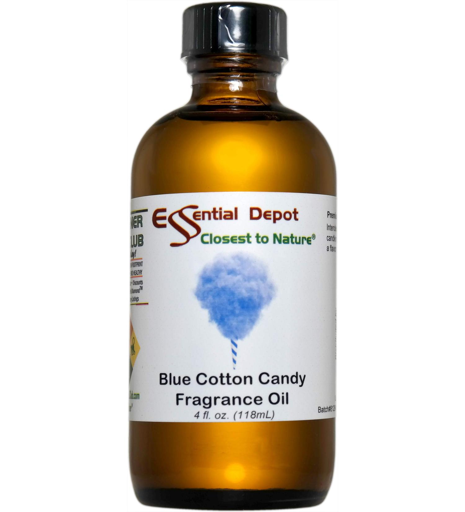Blue Cotton Candy Fragrance Oil - 4 oz Amber Glass Bottle - Aromatic Oil for Candles Soaps & DIY Projects - Buy Online on GoSupps.com