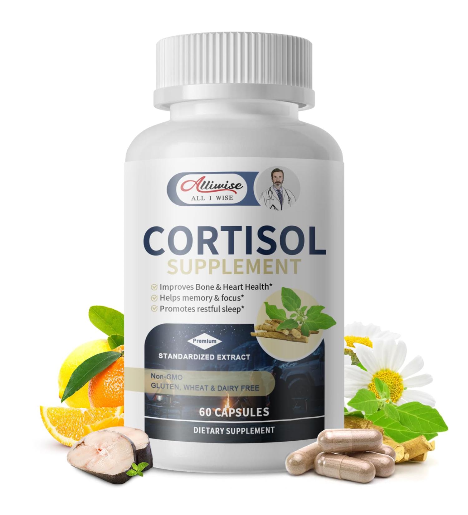 Cortisol Supplements for Women & Men High Cortisol Reducer Manager Detox Lower and Control with Magnesium Ashwagandha Rhodiola L-Theanine for Mood Focus Sleep 60 Count (Pack of 1) - Buy Online on GoSupps.com