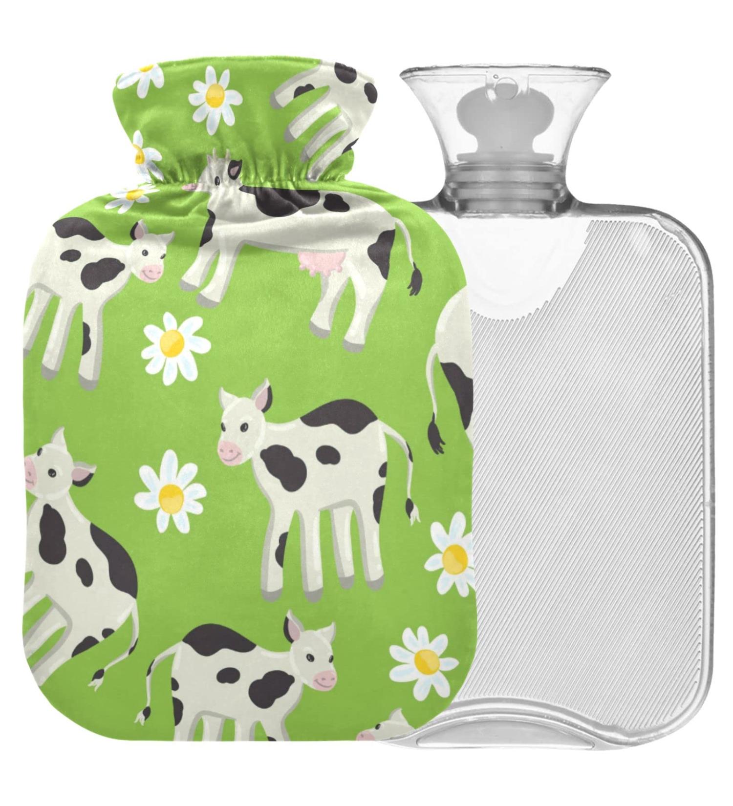 Naanle Hot Water Bottle with Daisy Cow Cover - 1L Pain Relief for Menstrual Cramps | Heat & Cold Therapy for Hands & Feet - International Shipping - Buy Online on GoSupps.com