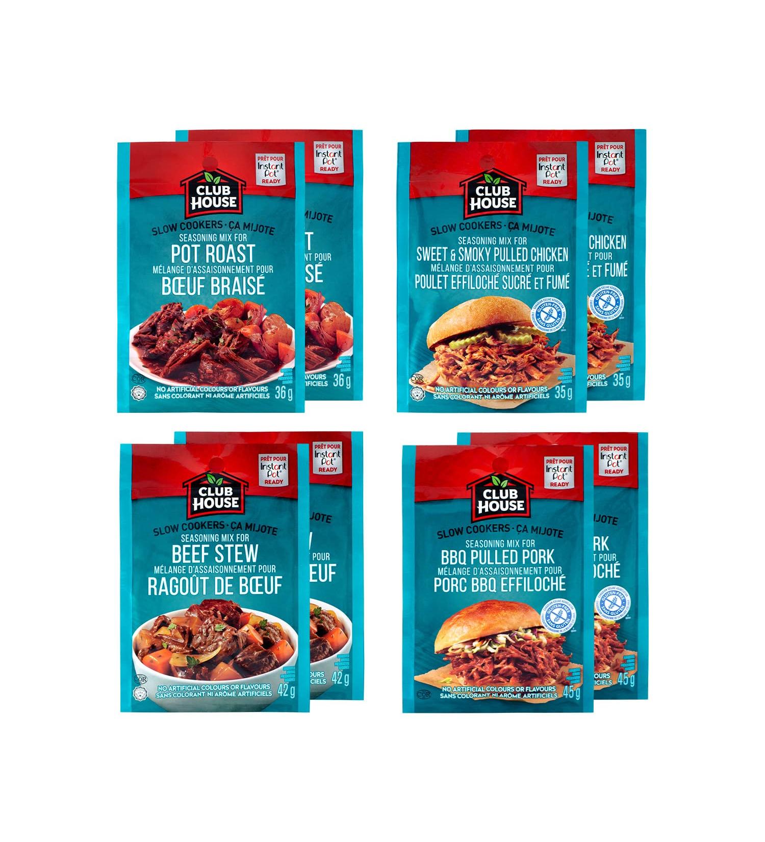 Club House Quality Natural Dry Sauce/Seasoning Mix Pressure/Slow Cooker Pack 8 Count Brown - Buy Online on GoSupps.com