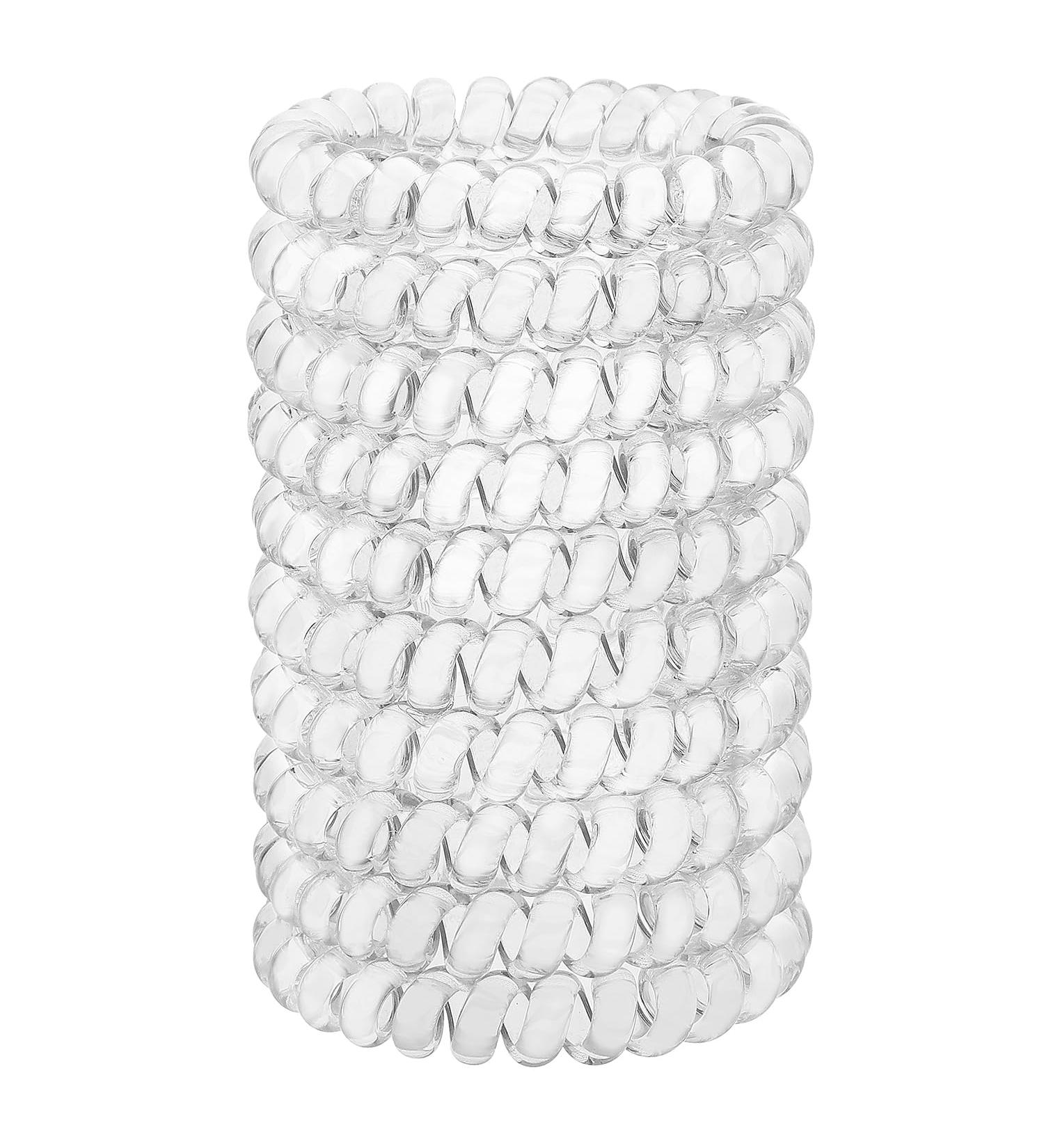 Jesslab Spiral Hair Ties - 10 Traceless Plastic Coil Bands for Women | No-Damage Ponytail Holders | Color Sorted (#30) - Best Hair Accessories - Buy Online on GoSupps.com