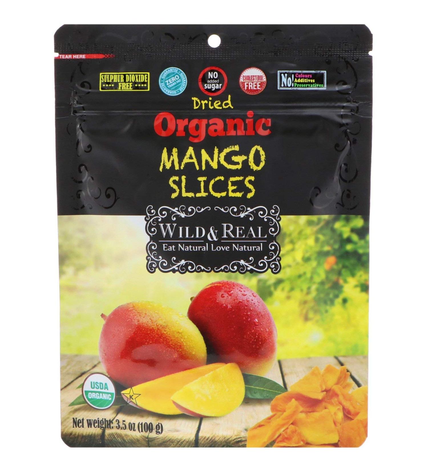 Nature's Wild Organic Wild & Real Dried Organic Mango Slices 3.5 oz (100 g)