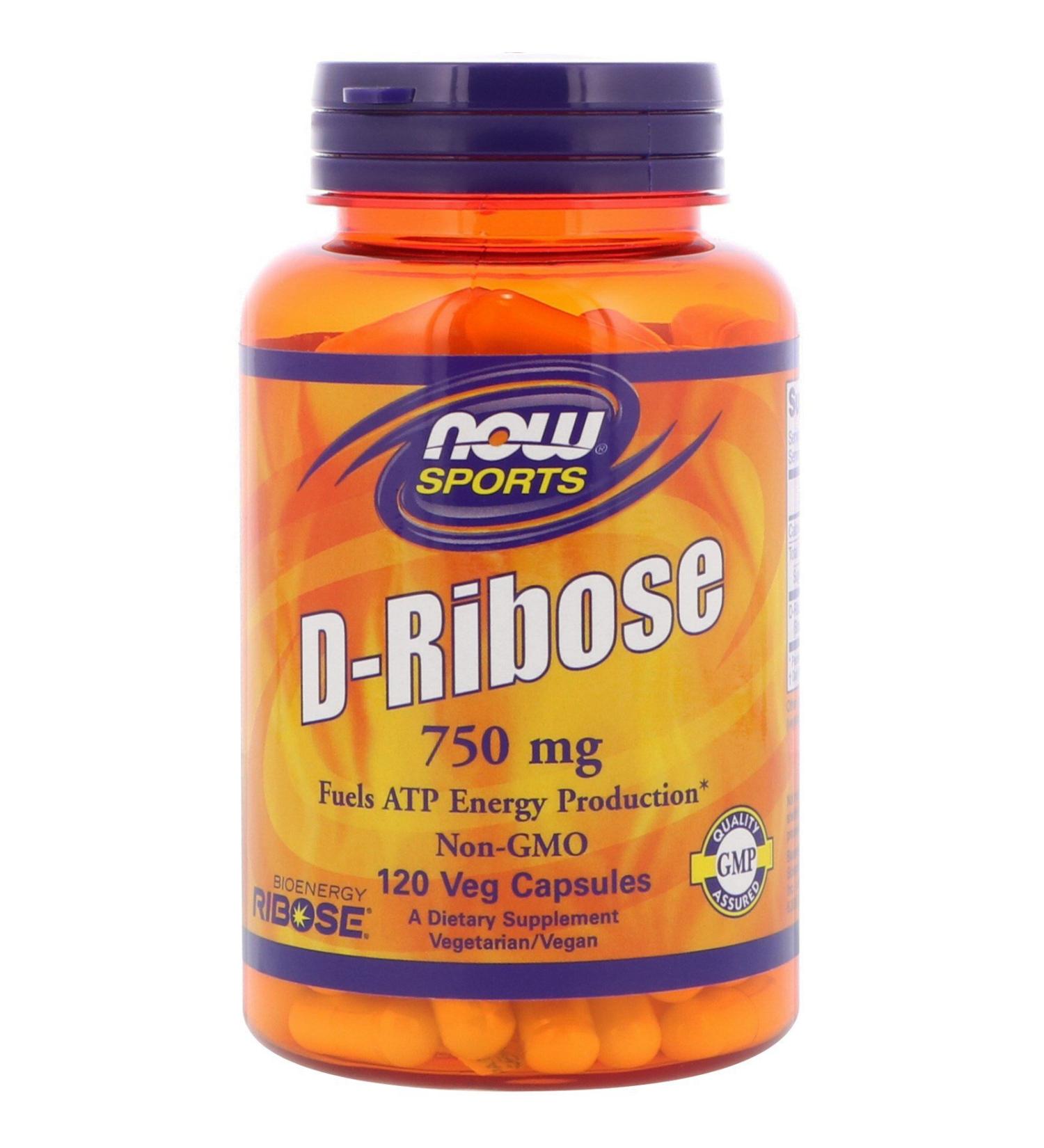 Now Foods Sports D-Ribose 750 mg 120 Veg Capsules