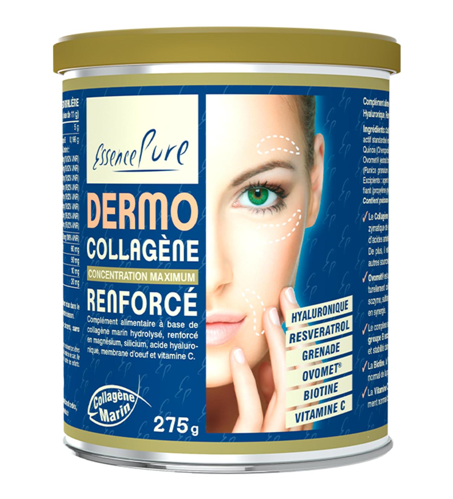 Marine Collagen Powder 275g | Hydrolyzed Collagen Peptide Peptan 5000mg Marine Collagen Hyaluronic Acid Ovomet & Biotin | Dermo Essence Pure Skin Food Supplement | Api-Nature - Buy Online on GoSupps.com