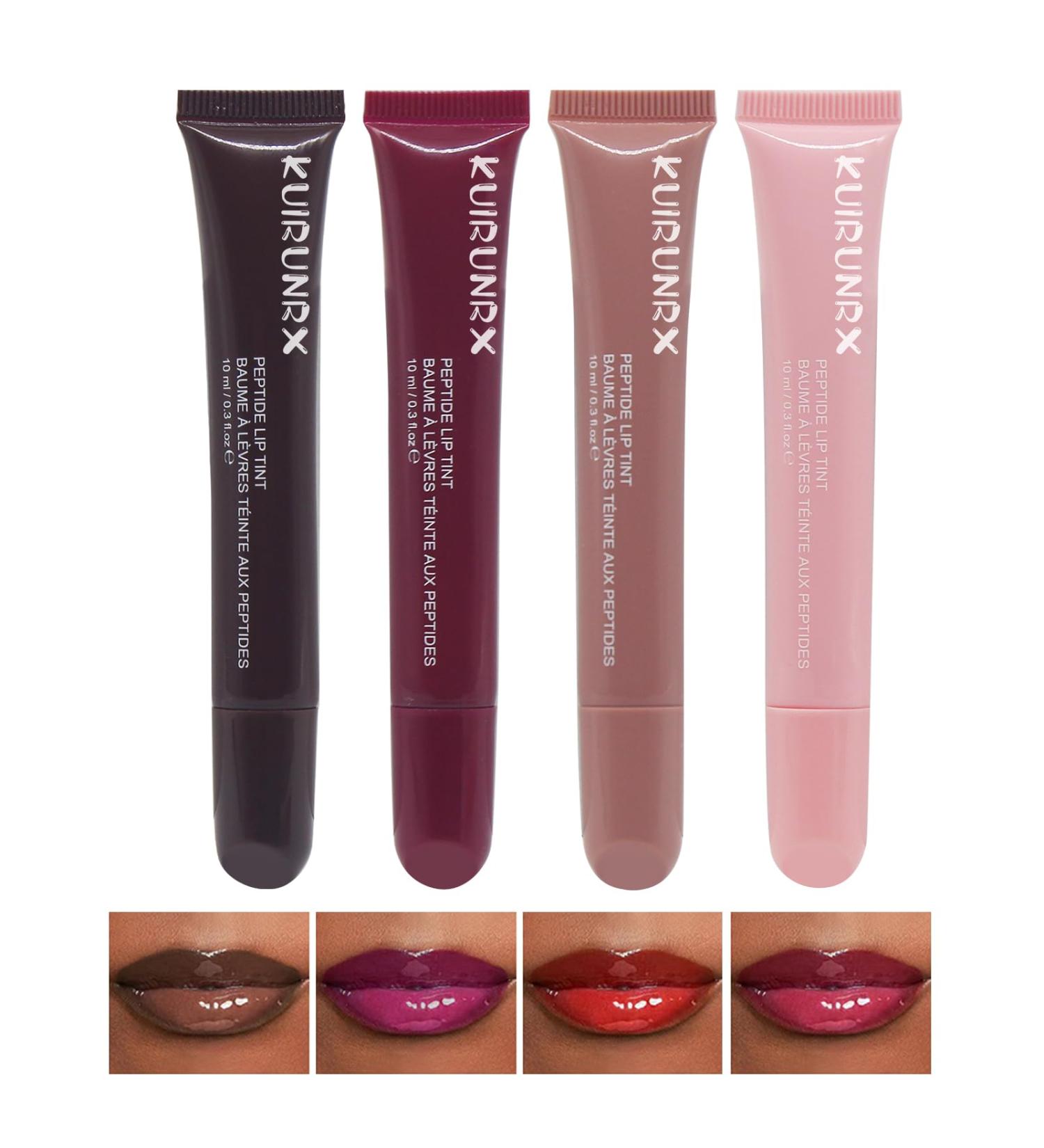 KUIRUNRX Transparent Lip Gloss Creamy Texture Lipstick For Long-Lasting Glamour Smooth and Shiny Texture Moisturized Lips(4 PCS) - Buy Online on GoSupps.com