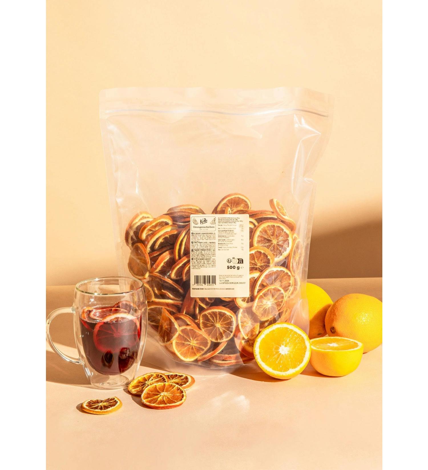 KoRo - Tranches d'orange s ch es 500 g - Comme pice d coration ou garniture - Pour cocktails th et vin chaud - Ar me fruit d'orange toute l'ann e - 100% orange - Buy Online on GoSupps.com